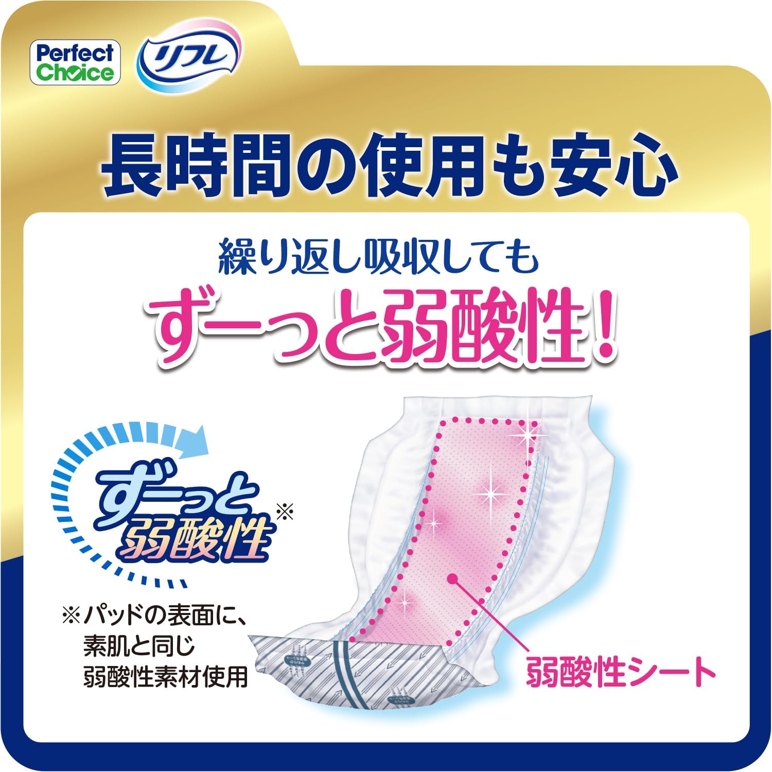 Detalle de Perfect Choice リフレ お肌のことを考えた一晩中安心パッド 13回吸収・28枚