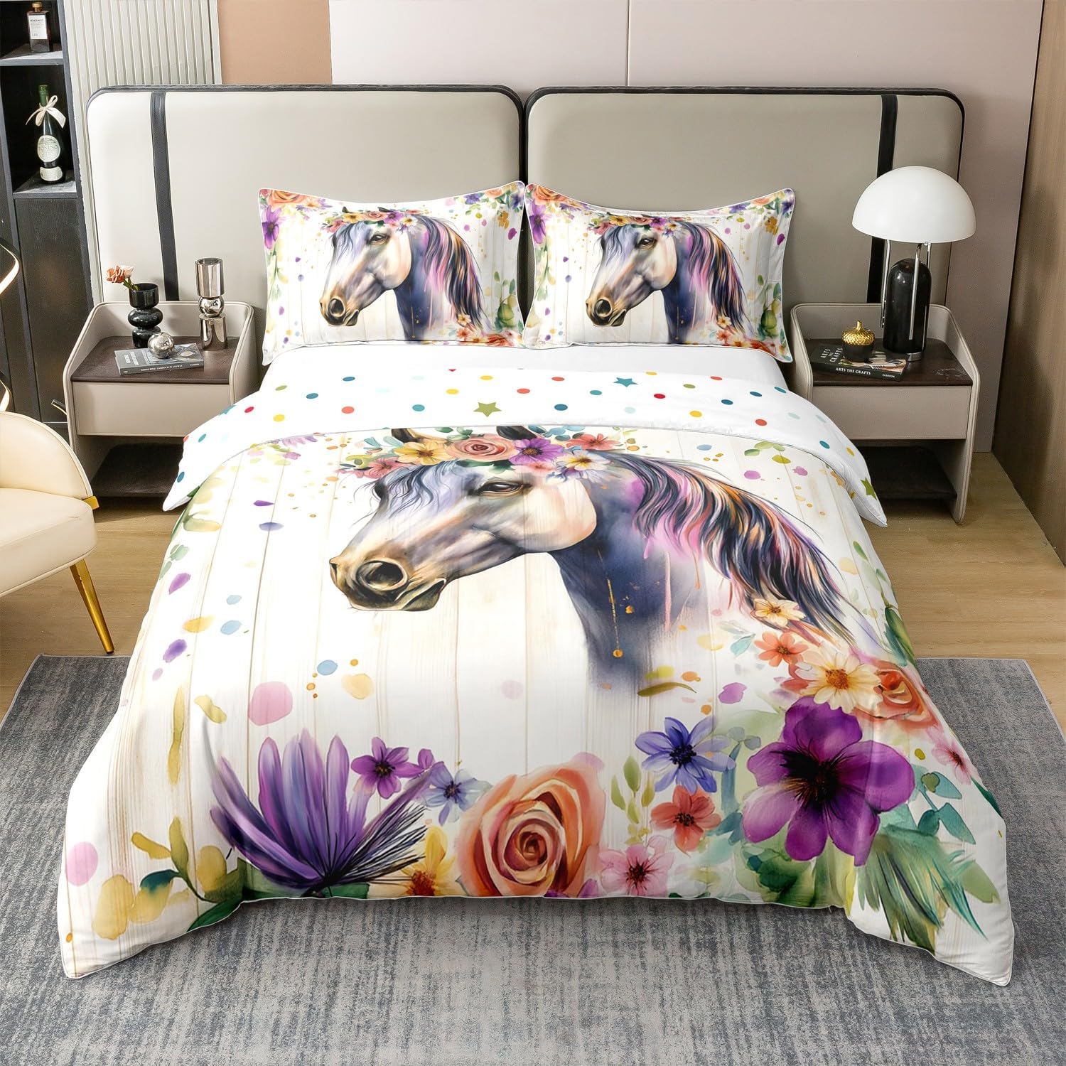 Thumbnail 6 de Homewish Kinder-Bettwäsche Eule (135 x 200 cm) aus 100% Baumwolle mit 1 Kissenbezug (80 x 80 cm)