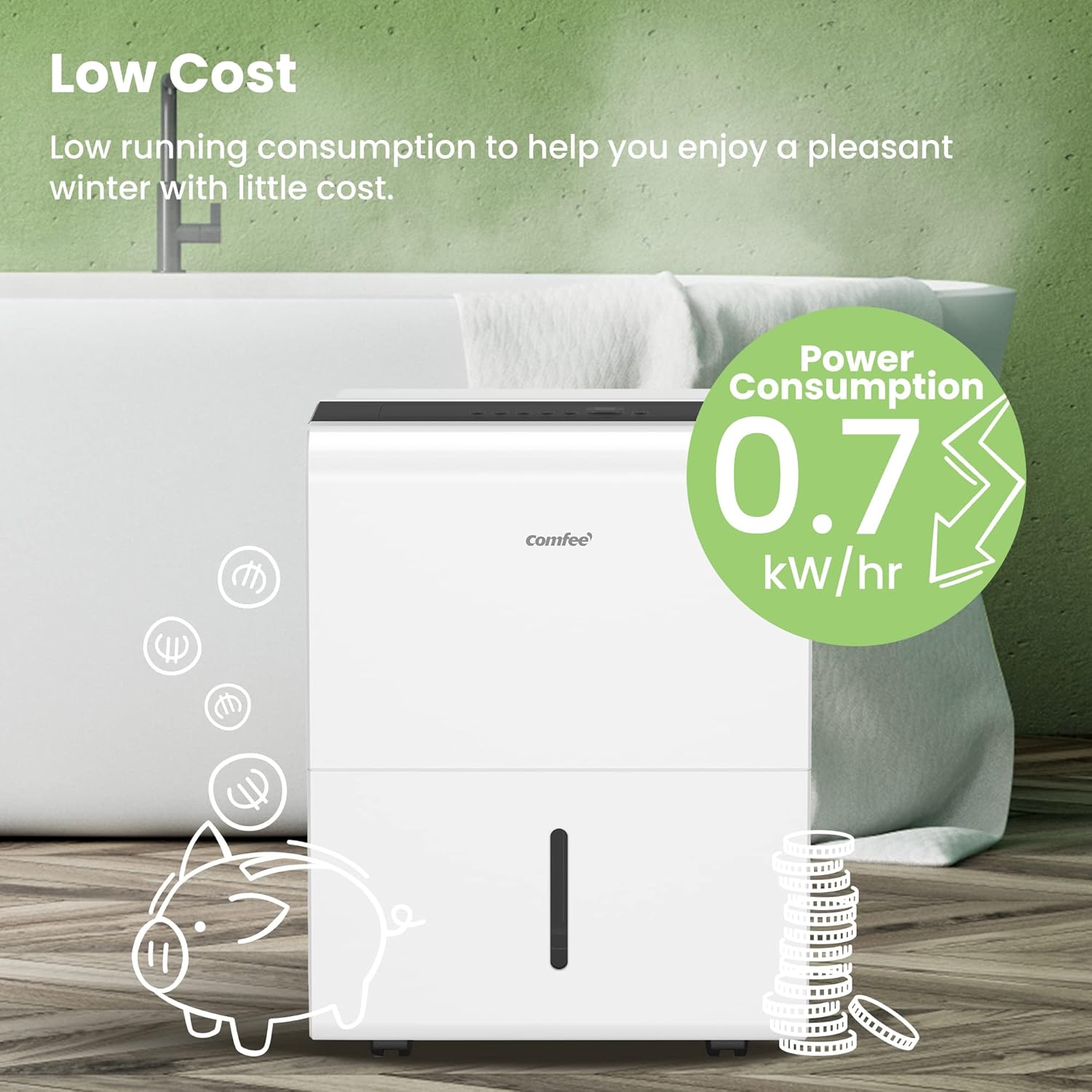 Thumbnail 1 de Comfee Luftentfeuchter MDDP-30DEN7 (30 l/24 h) für bis ca. 180 m³ – Smart-Dehumidifier mit 3-l-Wassertank