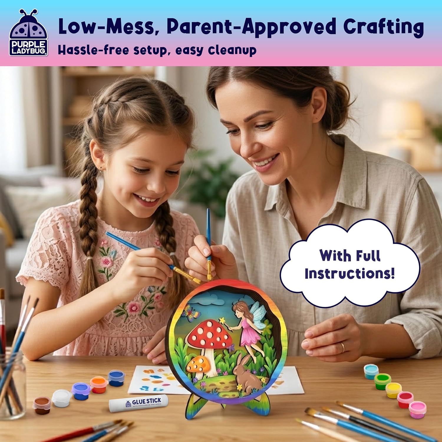 Thumbnail 4 de Fairy 3D Paint Your Own Sets for Kids by Purple Ladybug — Wooden Craft Kit