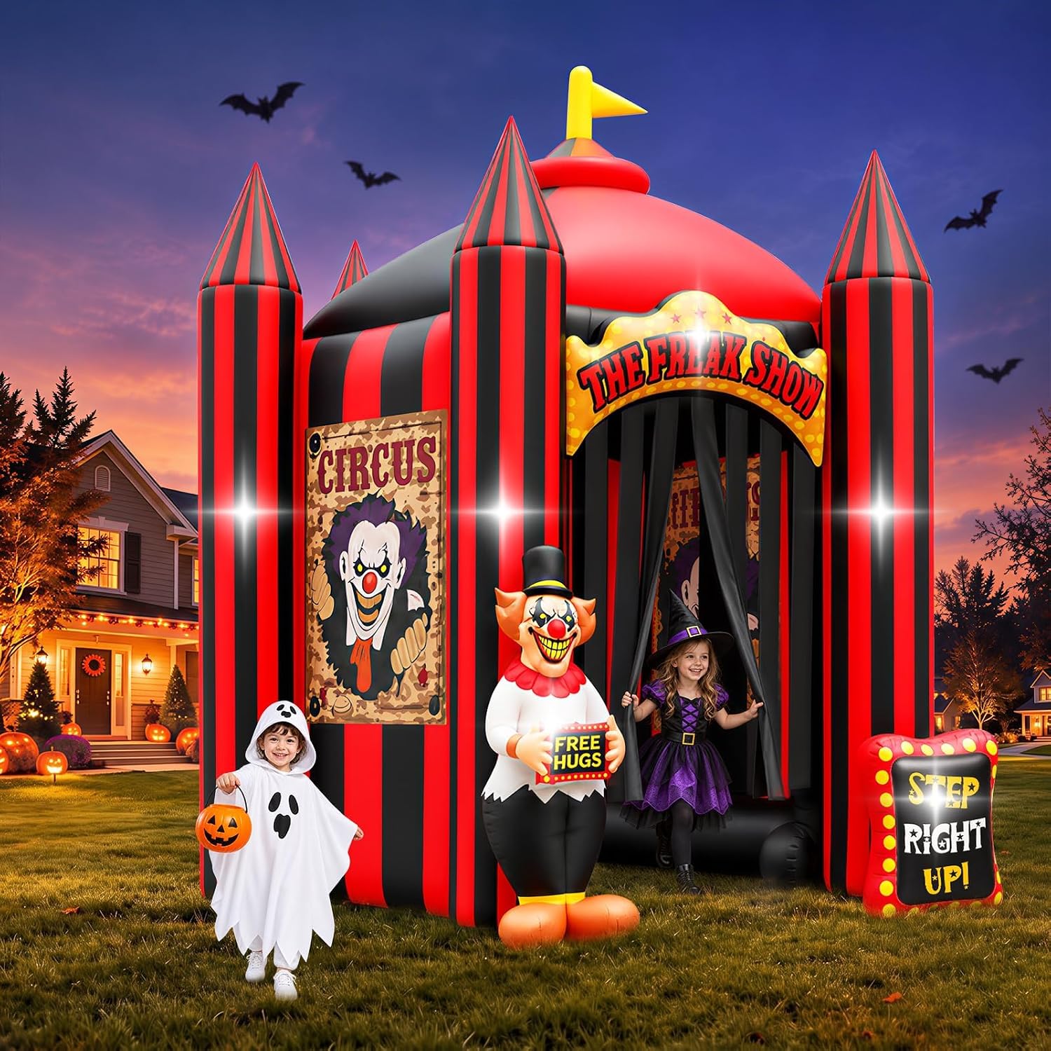 Detalle 1 de Kalolary 12FT Halloween Clown Arch Inflatable with Walk-Through Tunnel