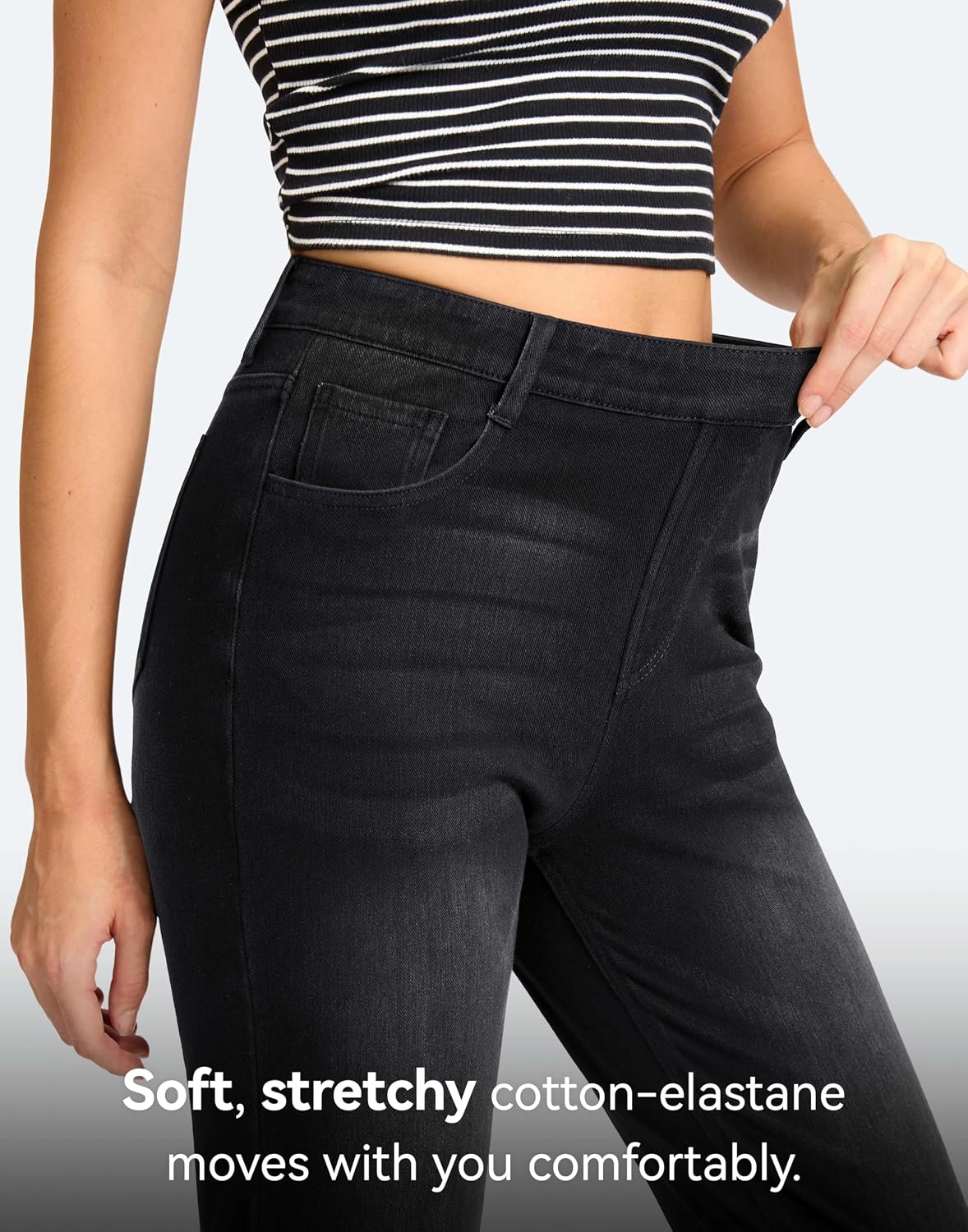Detalle 1 de Stretchy straight leg jeans for women