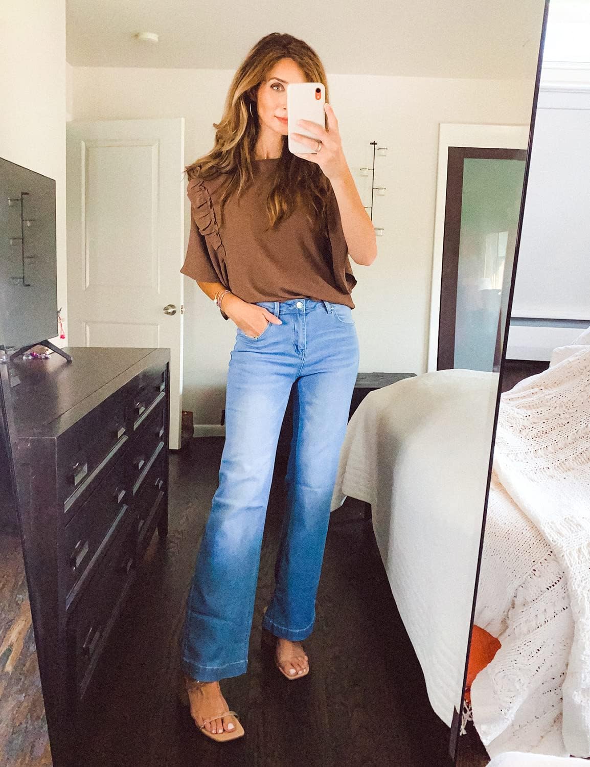Thumbnail 5 de GRAPENT Women’s Flare Jeans High Waisted Wide Leg Baggy Denim Pants
