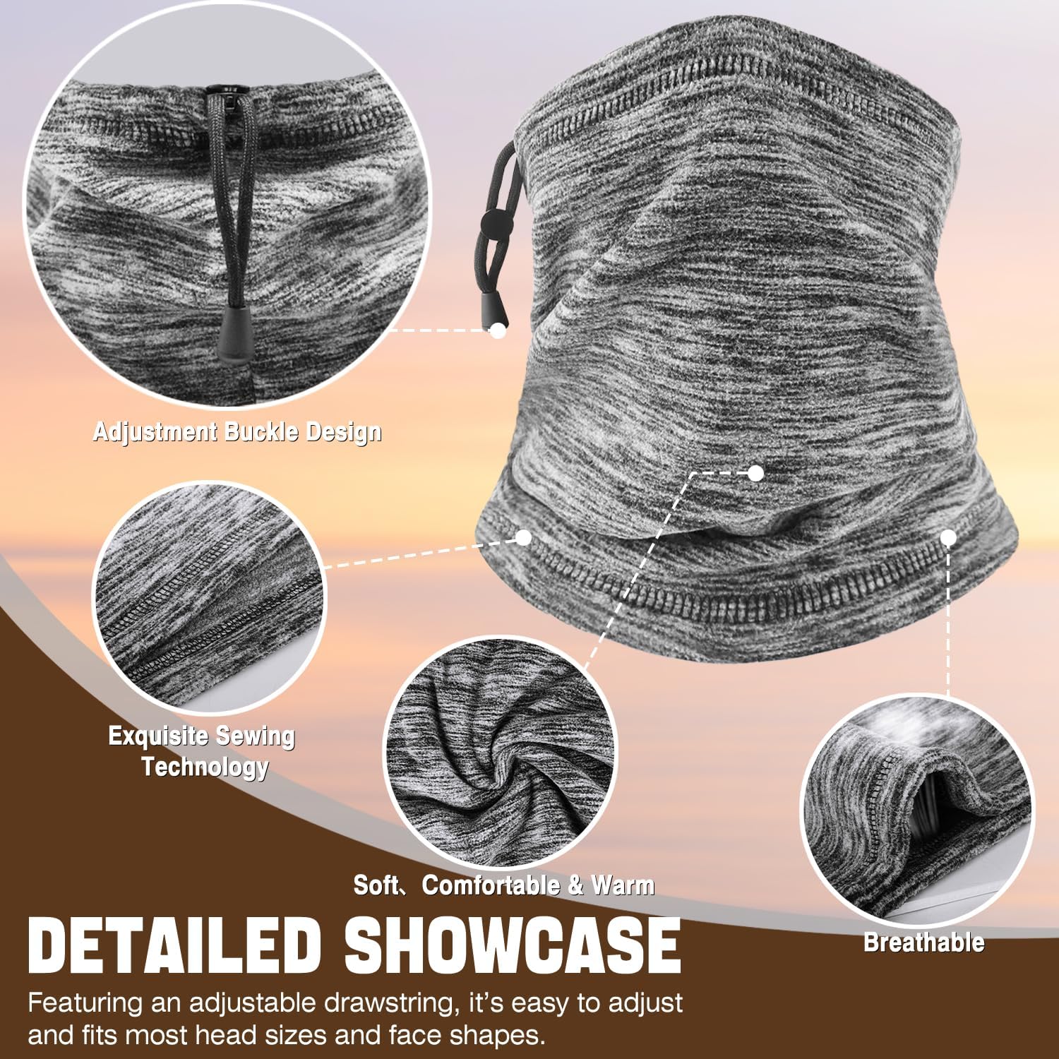 Detalle 2 de COOLOO Neck Warmer Snood windproof fleece for cycling