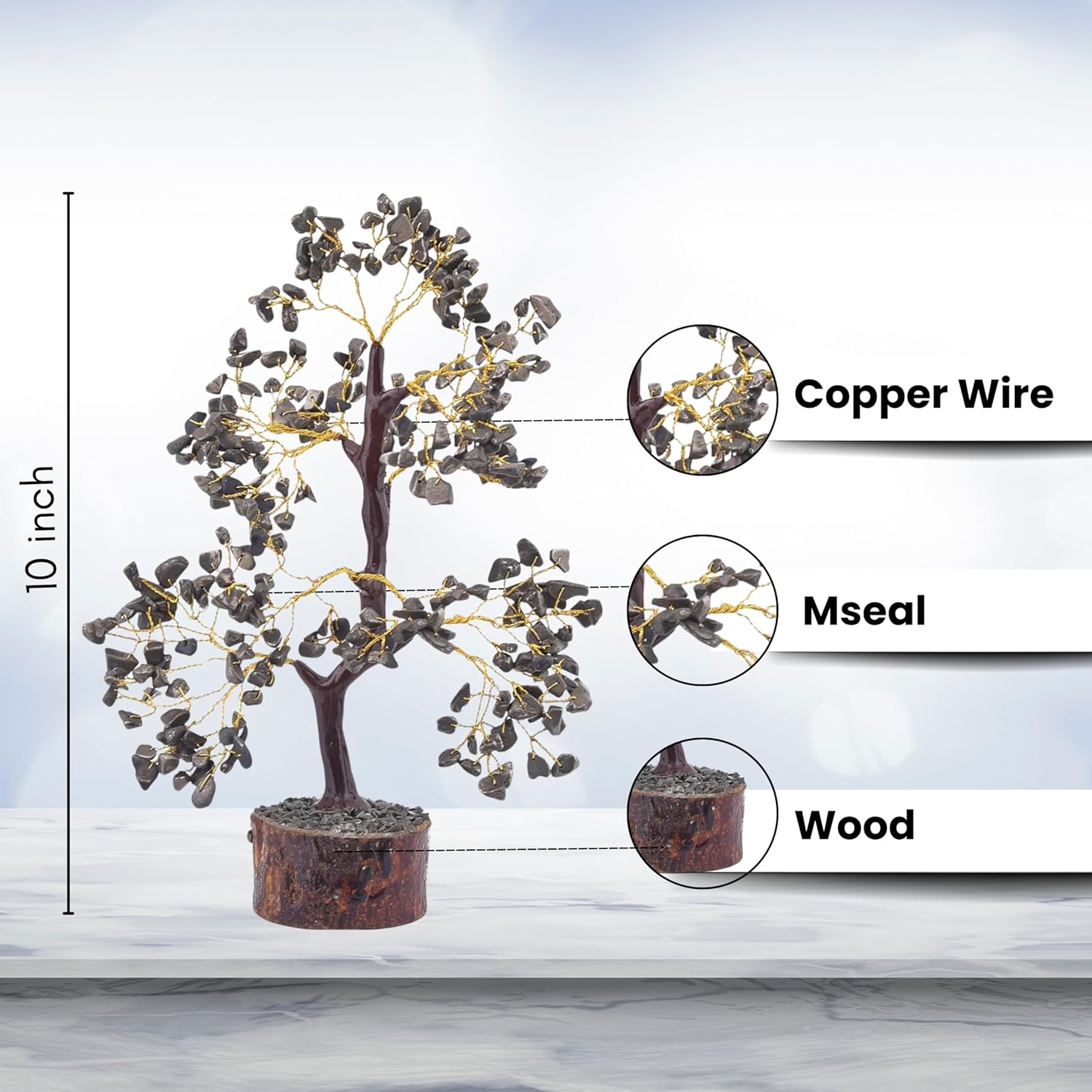 Detalle de RebuyPyrite Tree (Big) – Natural Handmade Pyrite Gemstone Tree for Abundance and Prosperity