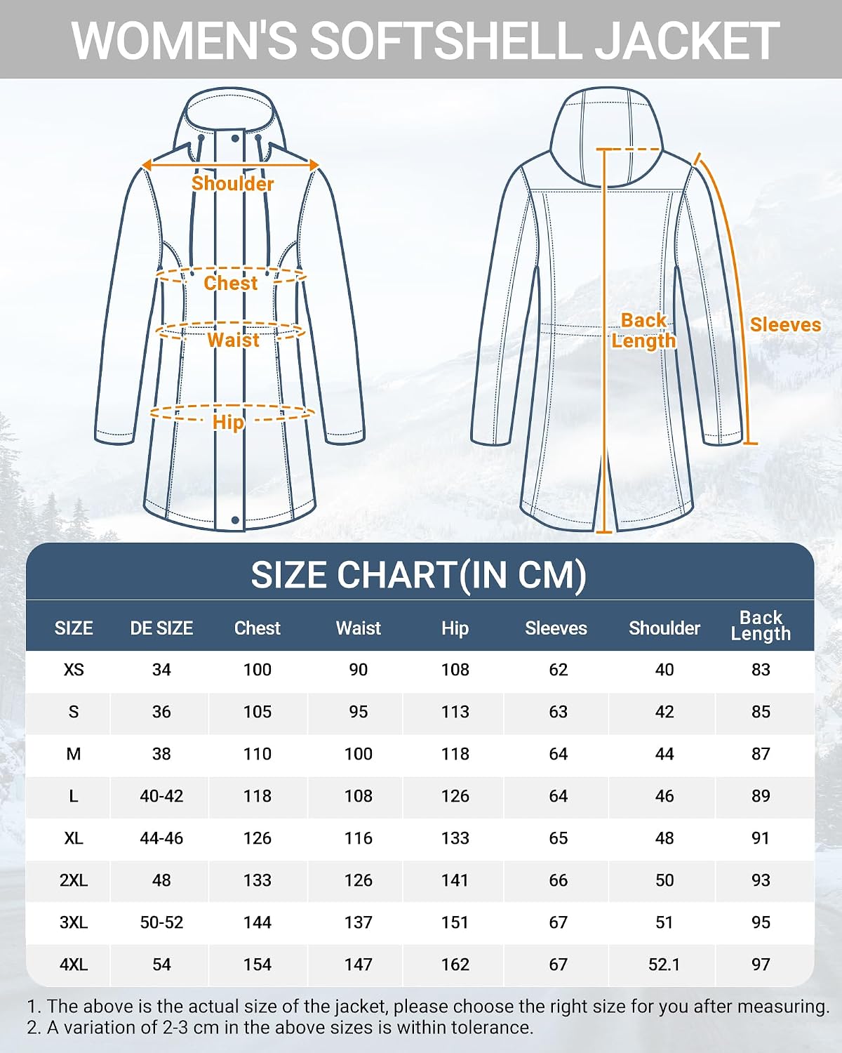 Thumbnail 2 de Damen Lange Softshell Regenjacke Kapuze