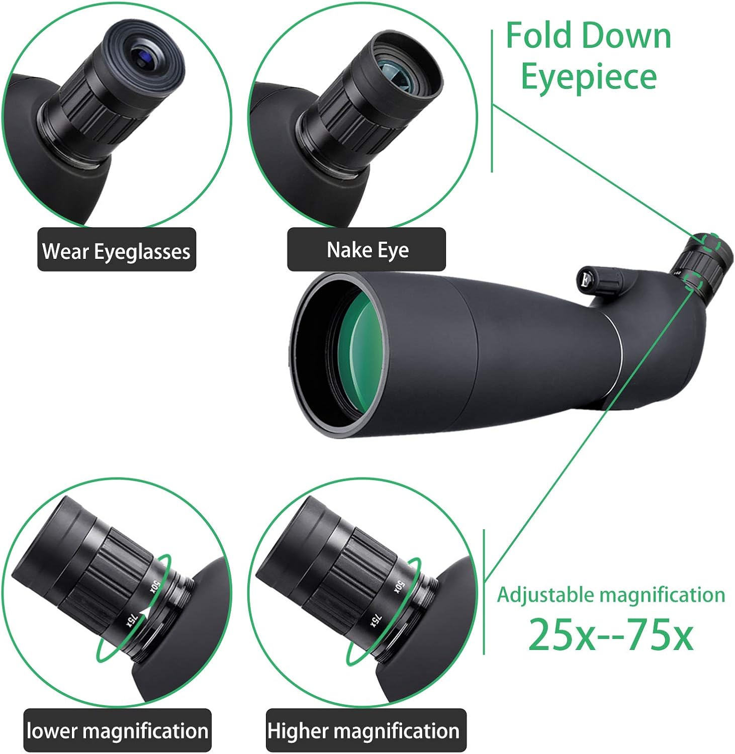 Thumbnail 5 de Svbony SV28 Spotting Scope: versatile 25-75x70 with tripod and phone adapter