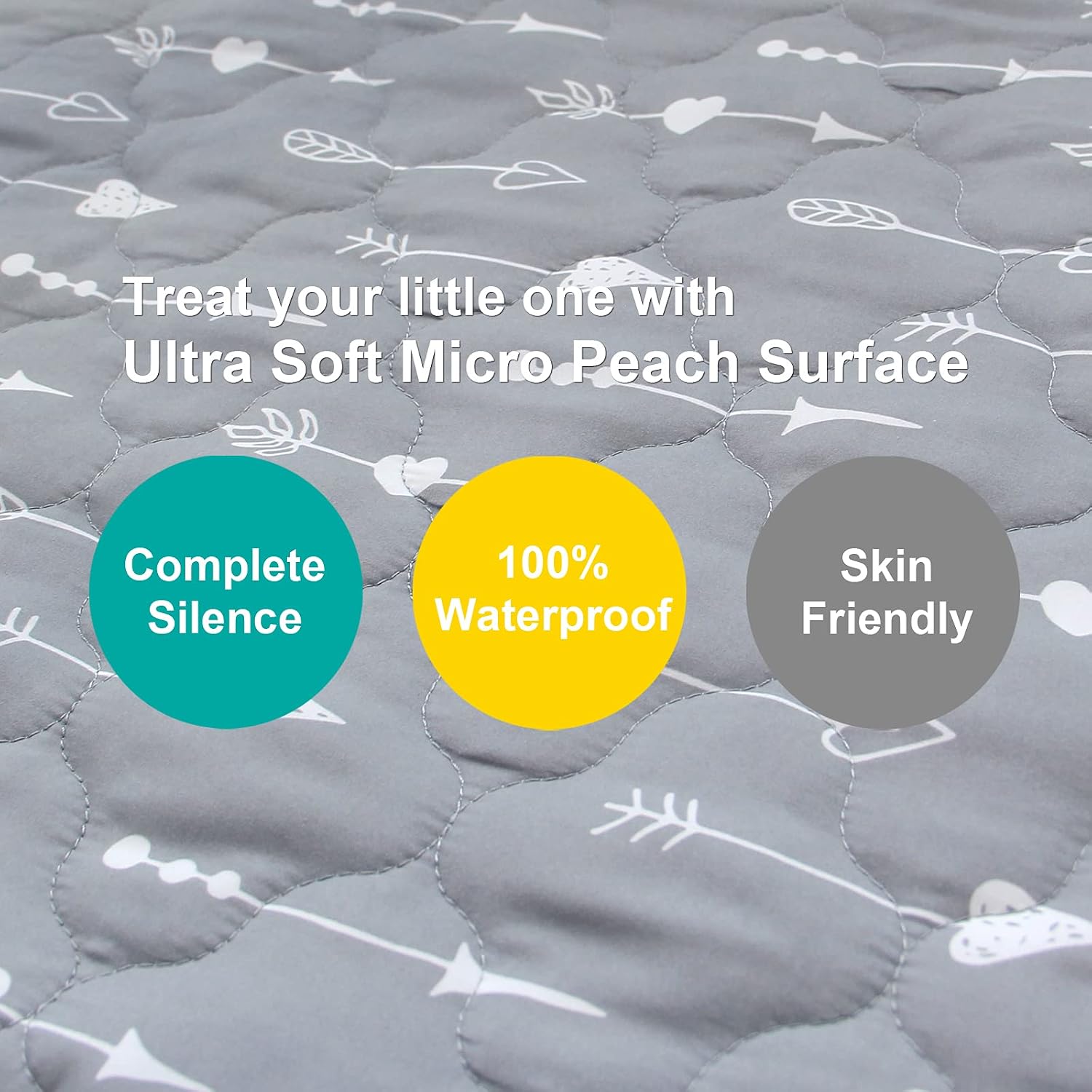 Detalle de SPRINGSPIRIT Waterproof Travel Cot Mattress Protector for 95x65cm Cots