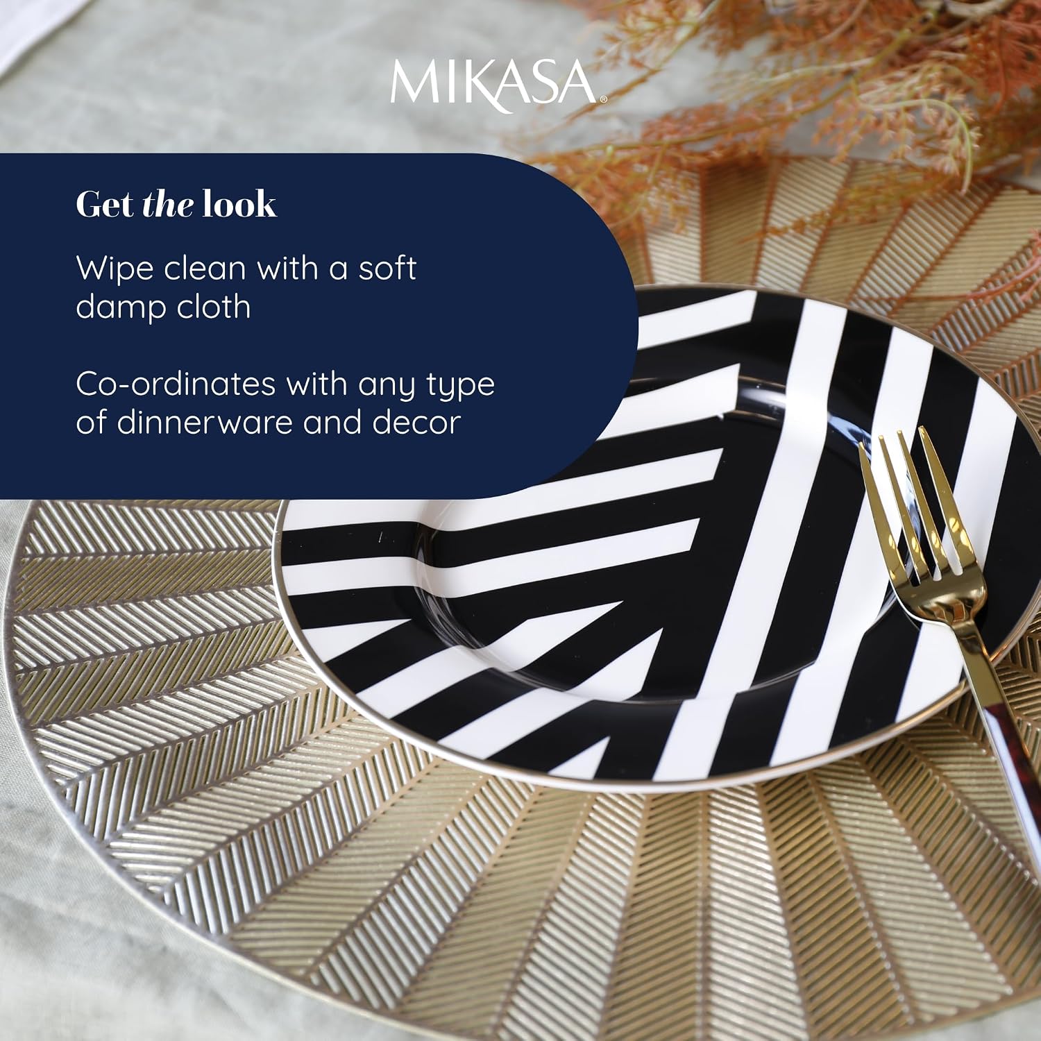 Thumbnail 5 de Mikasa Round Gold PU Placemats, Set of 4, 38cm