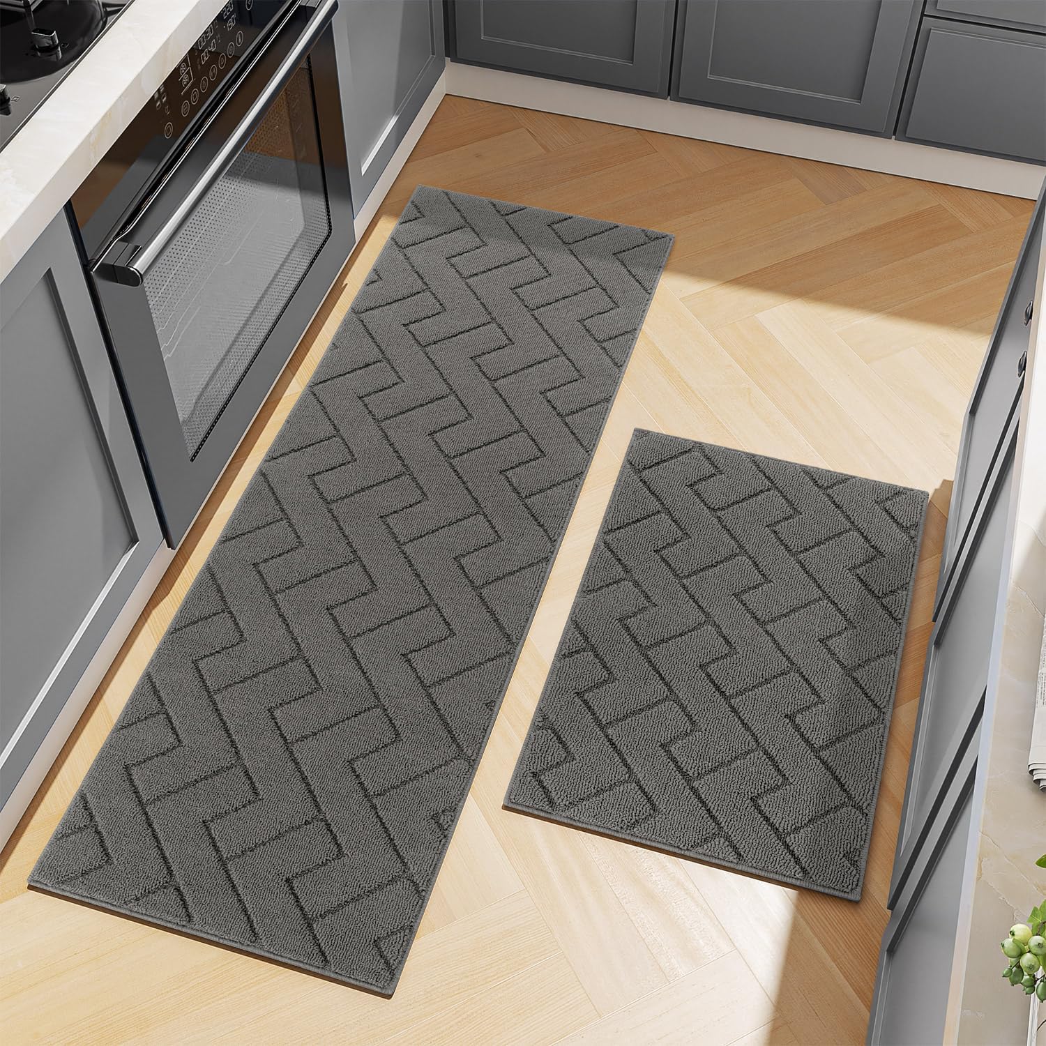 hicorfe Kitchen Rug Set 24" x 71" & 24" x 35"