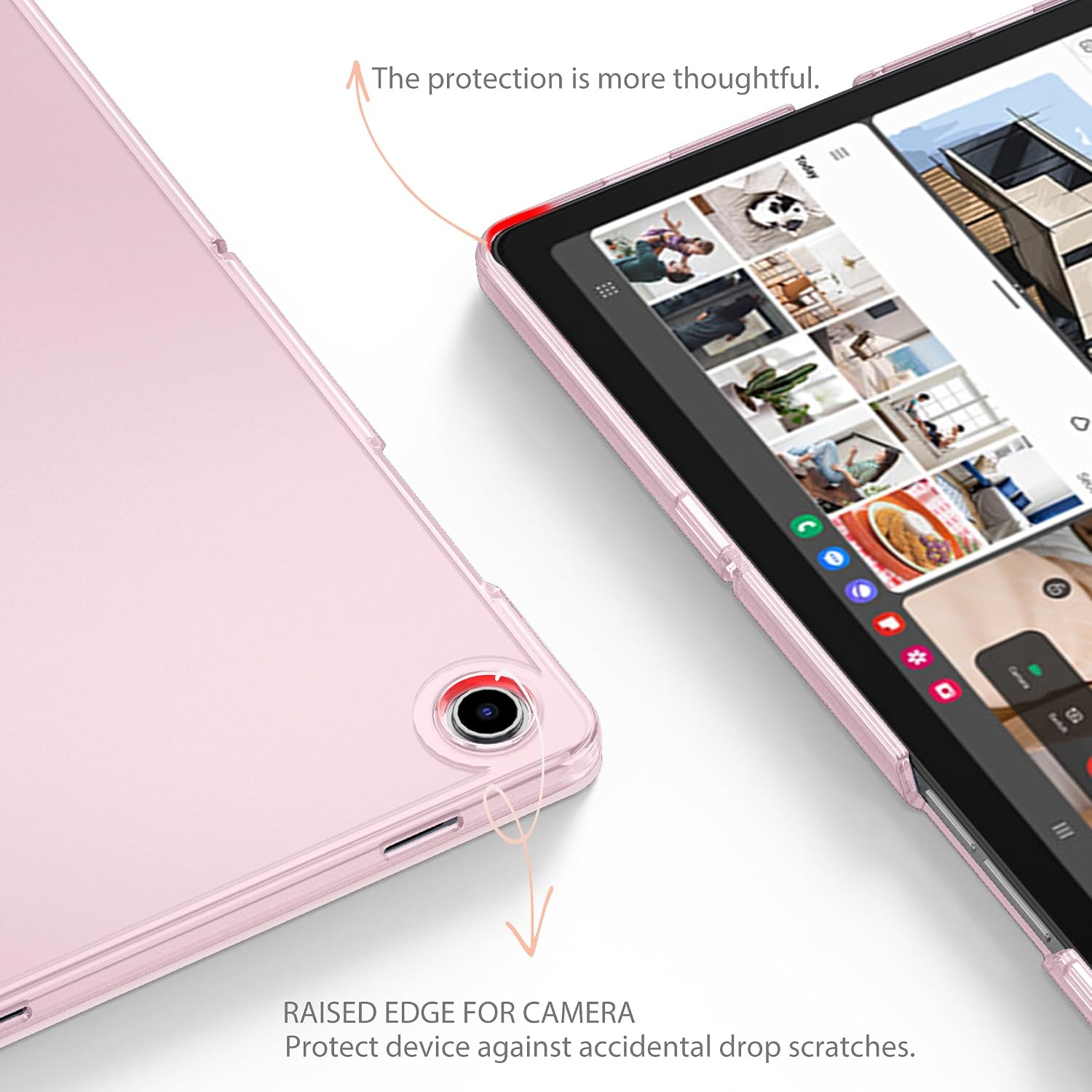 Detalle 2 de CACOE Hülle für Samsung Galaxy Tab A11+ Plus 11 Zoll 2025/A9+ Plus 2023 – Ultra Dünn, transluzent matt, Hellrosa