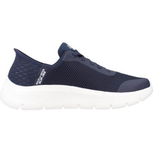 Detalle de Skechers Donna Go Walk Flex Grand Entry Trainers – Navy Textile/White Trim, 36 EU