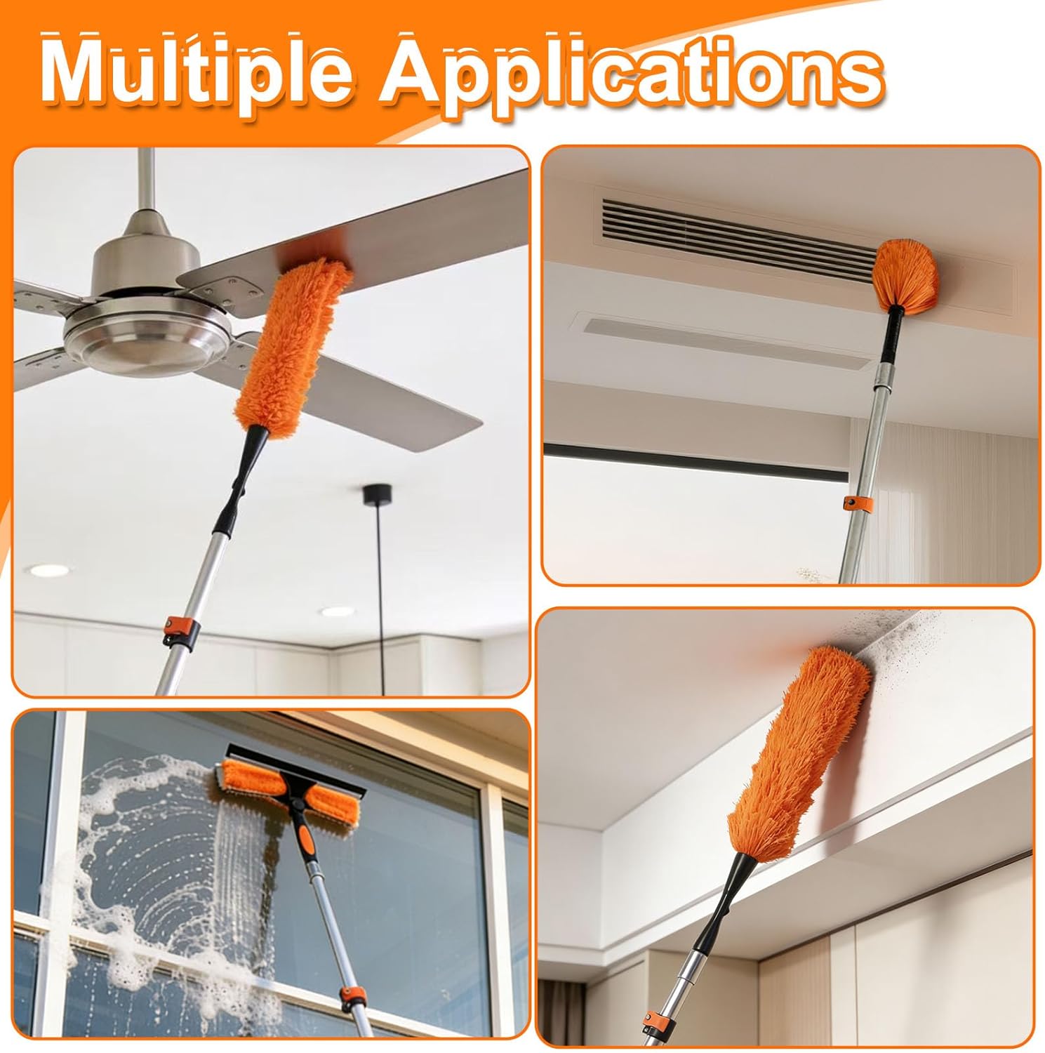 Detalle de TONYINGO 18ft High Reach Duster Kit: A 5-Piece Telescoping Solution for Hard-to-Reach Cleaning