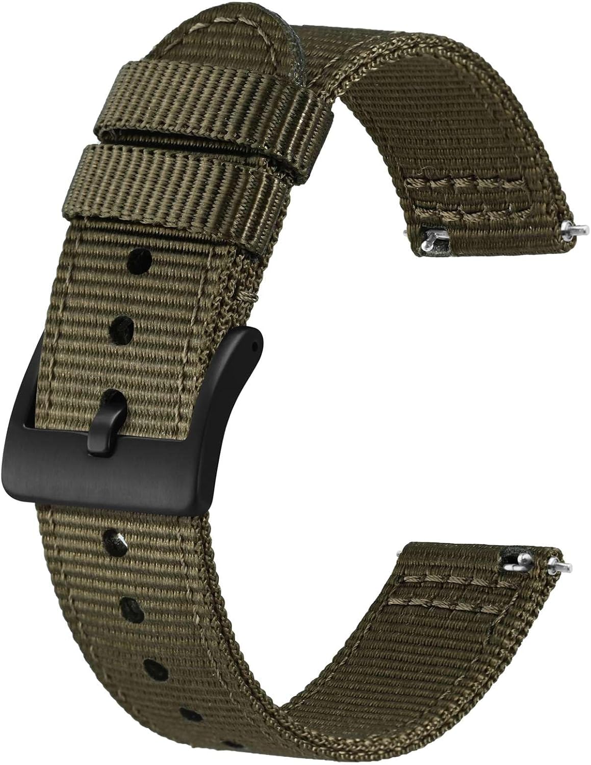 Detalle de BISONSTRAP Nylon Armband für Herren — Zweiteilig, Schnellverschluss, 18–22 mm