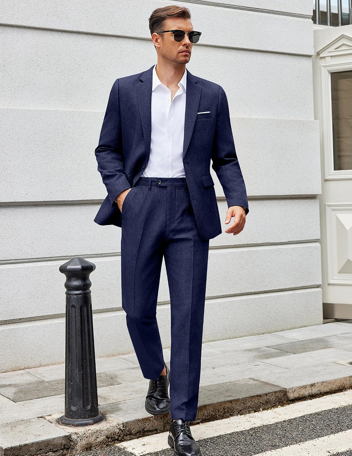Thumbnail 1 de COOFANDY Classic Fit 2-Piece Suit Set: One-Button Blazer + Trousers for Weddings, Business, and Everyday Wear