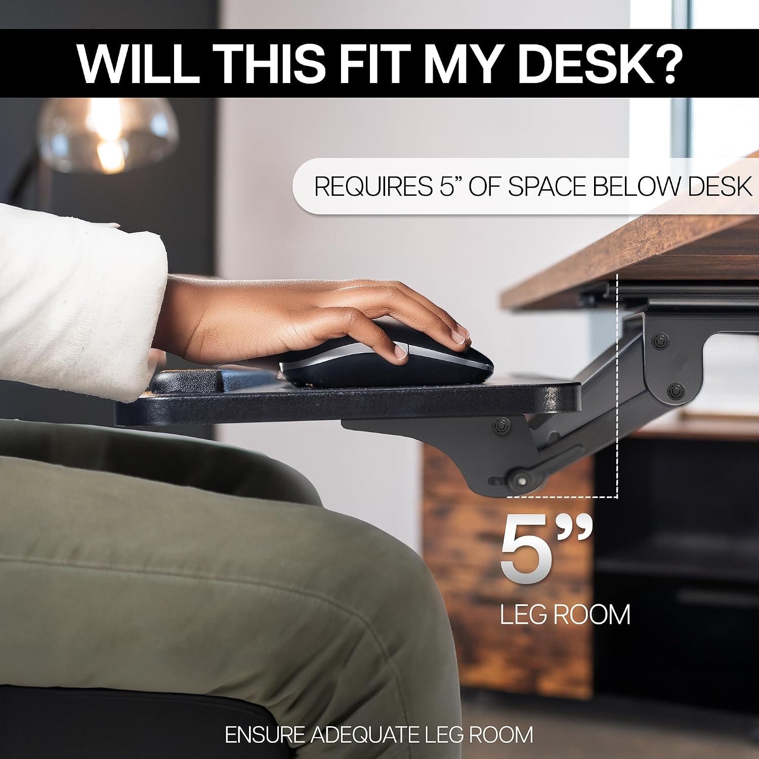 Thumbnail 5 de VIVO Under-Desk Keyboard Tray, 25 x 10 in