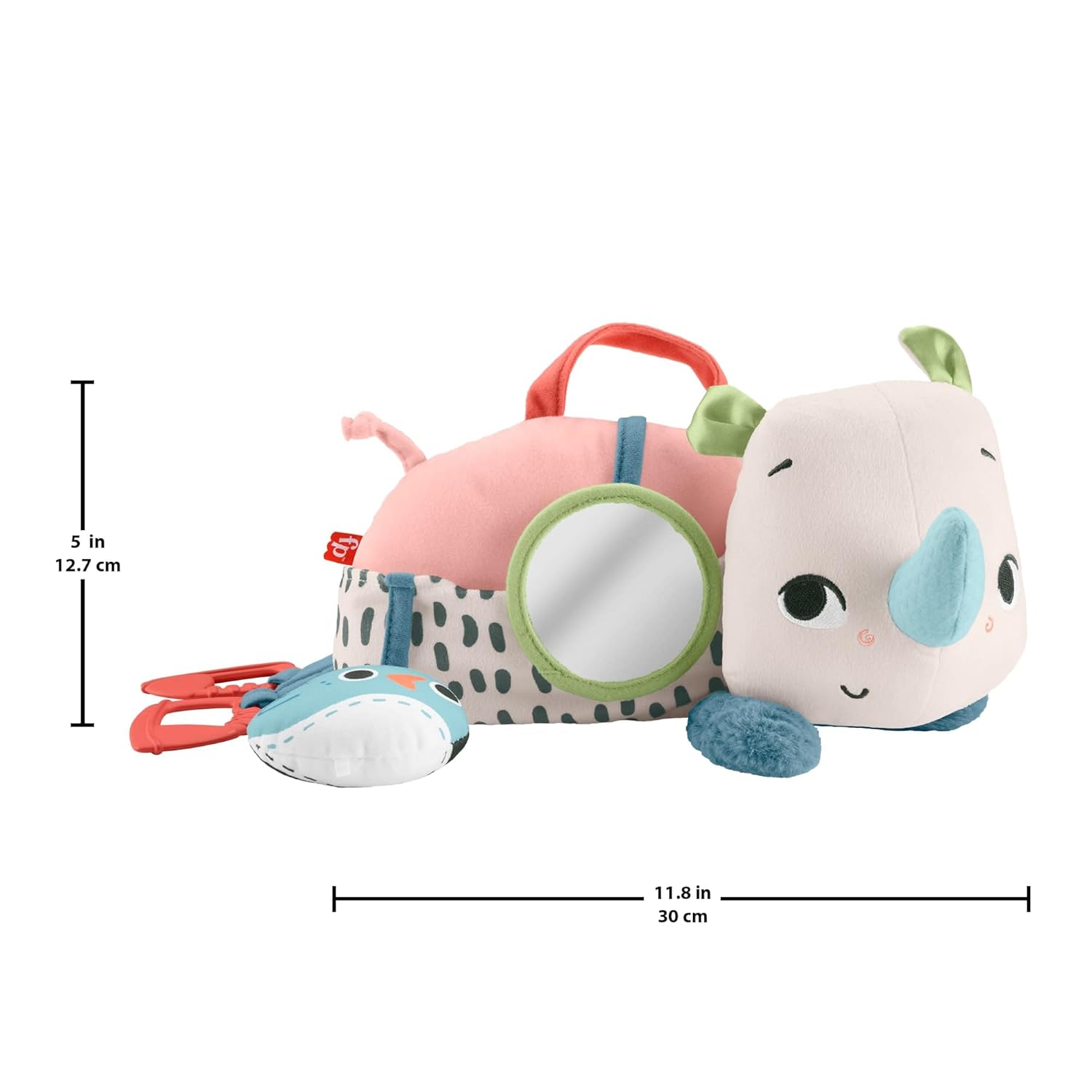Thumbnail 5 de Fisher-Price Planet Friends: Neugieriges Bauchlage-Nashorn Plüschtier ab 0 Monaten (HYR55)