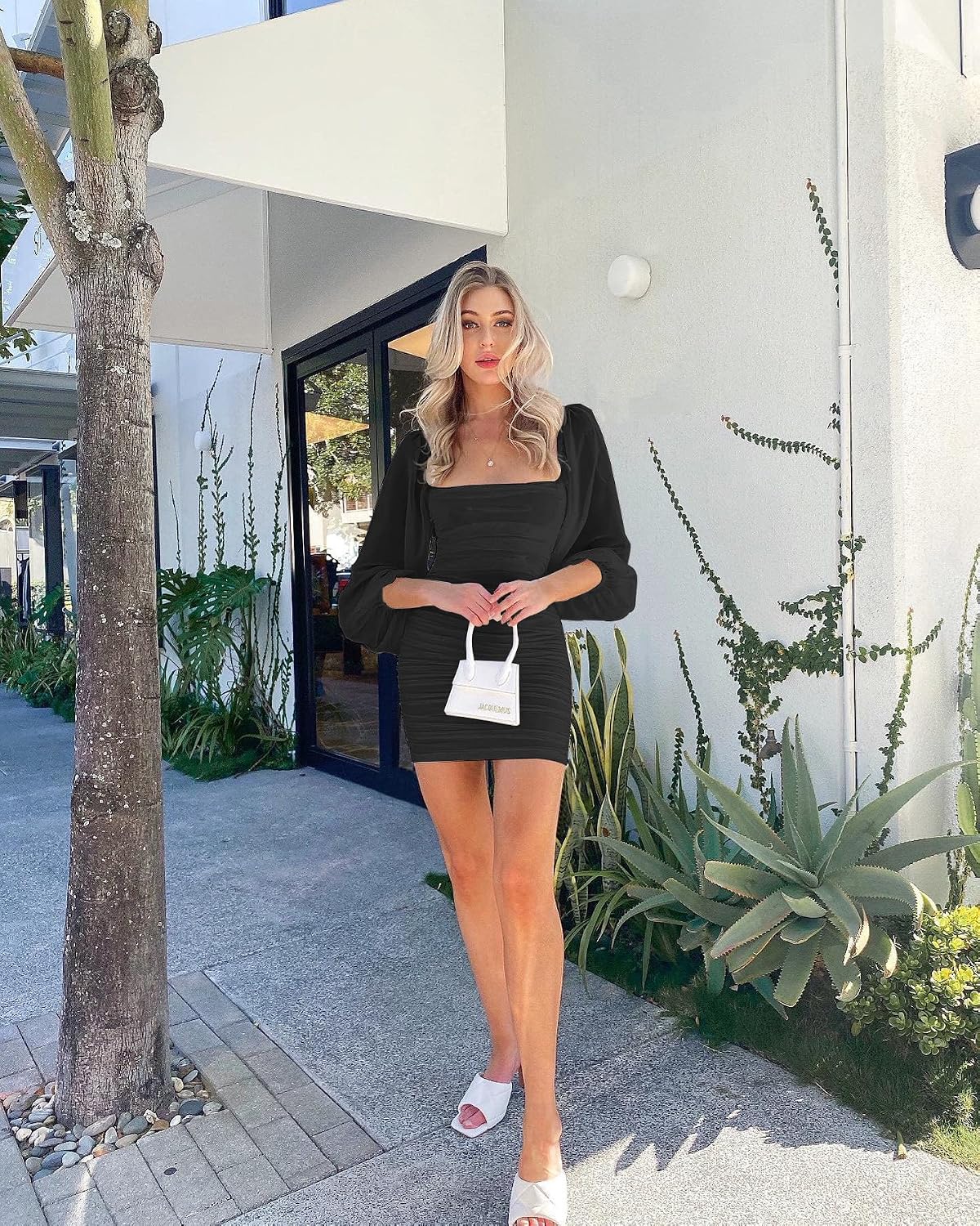 Thumbnail 4 de Wenrine Mesh Long Sleeve Mini Dress