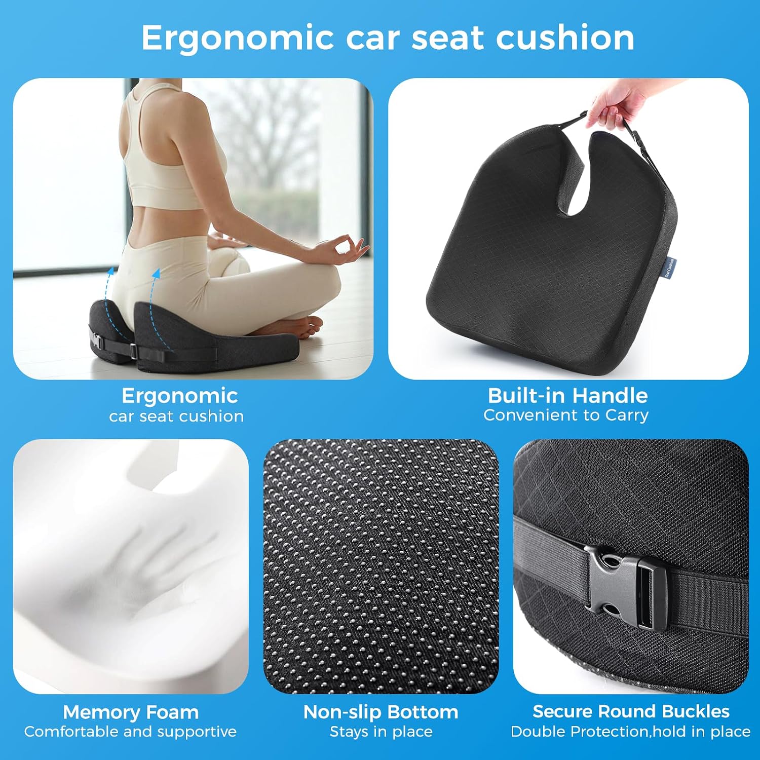 Thumbnail 5 de Niceeday Car Seat Cushion: U‑Shaped Memory Foam Seat Pad for Long Drives