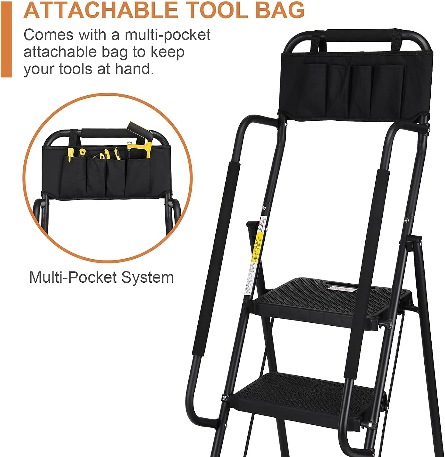 Detalle de HBTower Step Ladder with Handrails, 4-Step