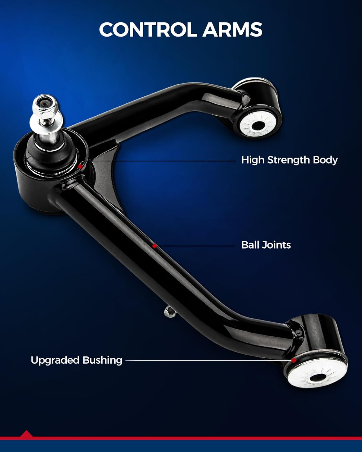 Detalle 2 de KAX Front Upper Control Arms, 2–4-inch Lift