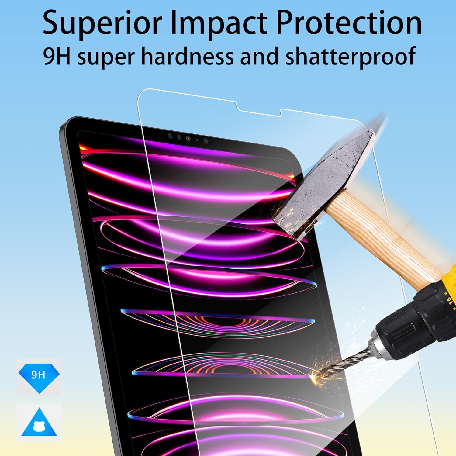 Thumbnail 3 de 4youquality 2-Pack tempered glass screen protector for iPad Pro 11‑inch