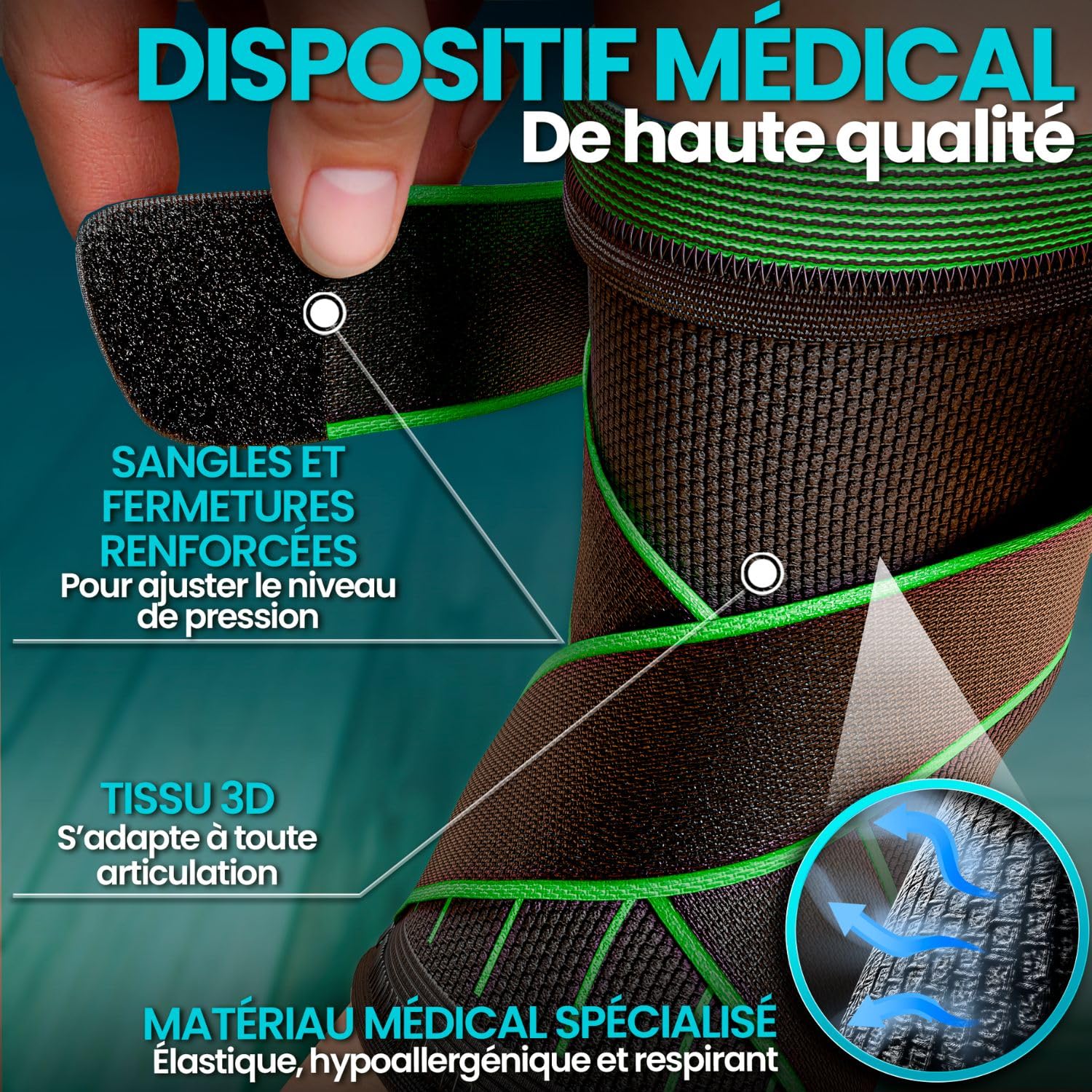 Thumbnail 2 de NativoDex chevillère renforcée pour entorse – maintien et stabilisation de la cheville, ajustable pour les deux pieds