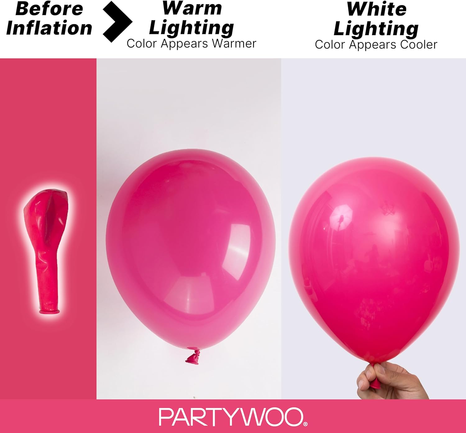 Detalle de PartyWoo Hot Pink Balloons 140 pcs 18-5 in garland kit ๐