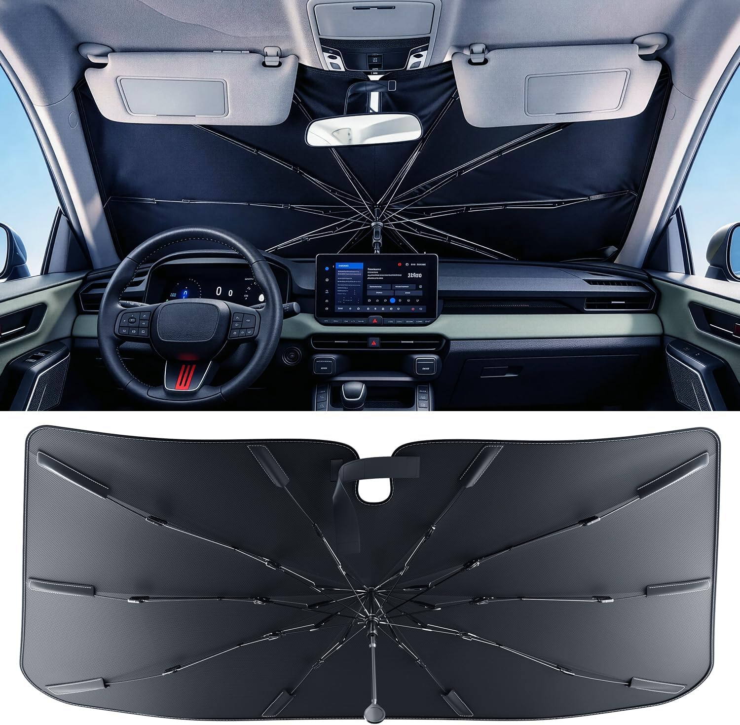Thumbnail 6 de [2026 Upgrade] Weektic Windshield Sun Shade Umbrella (57" x 31")