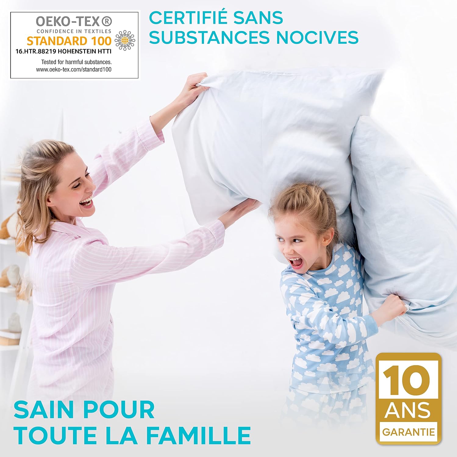 Detalle 2 de Protege Oreiller 40x60 - Lot de 2 Housse Oreiller Impermeable Twinzen