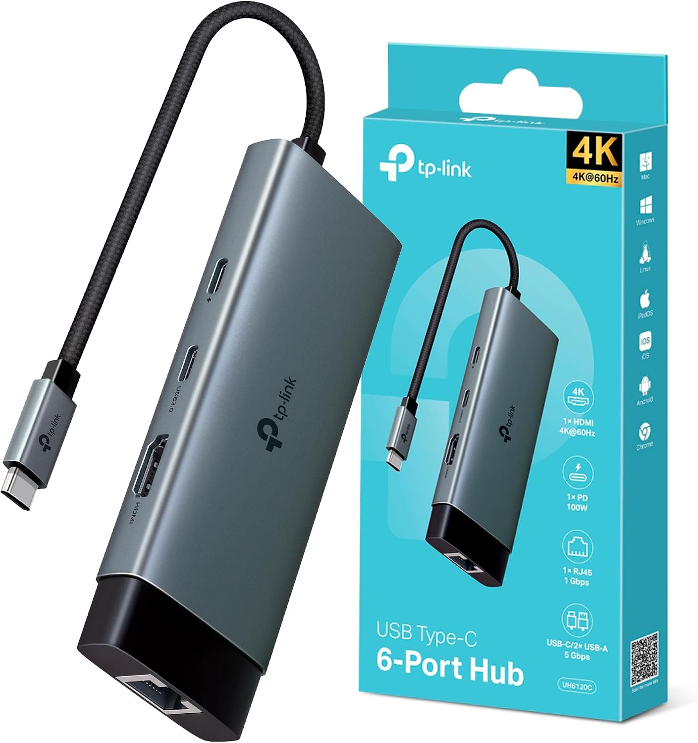 Detalle 1 de TP-Link UA430D: Lector de Tarjetas SD y microSD USB-C/USB-A, 5 Gbps, Plug & Play