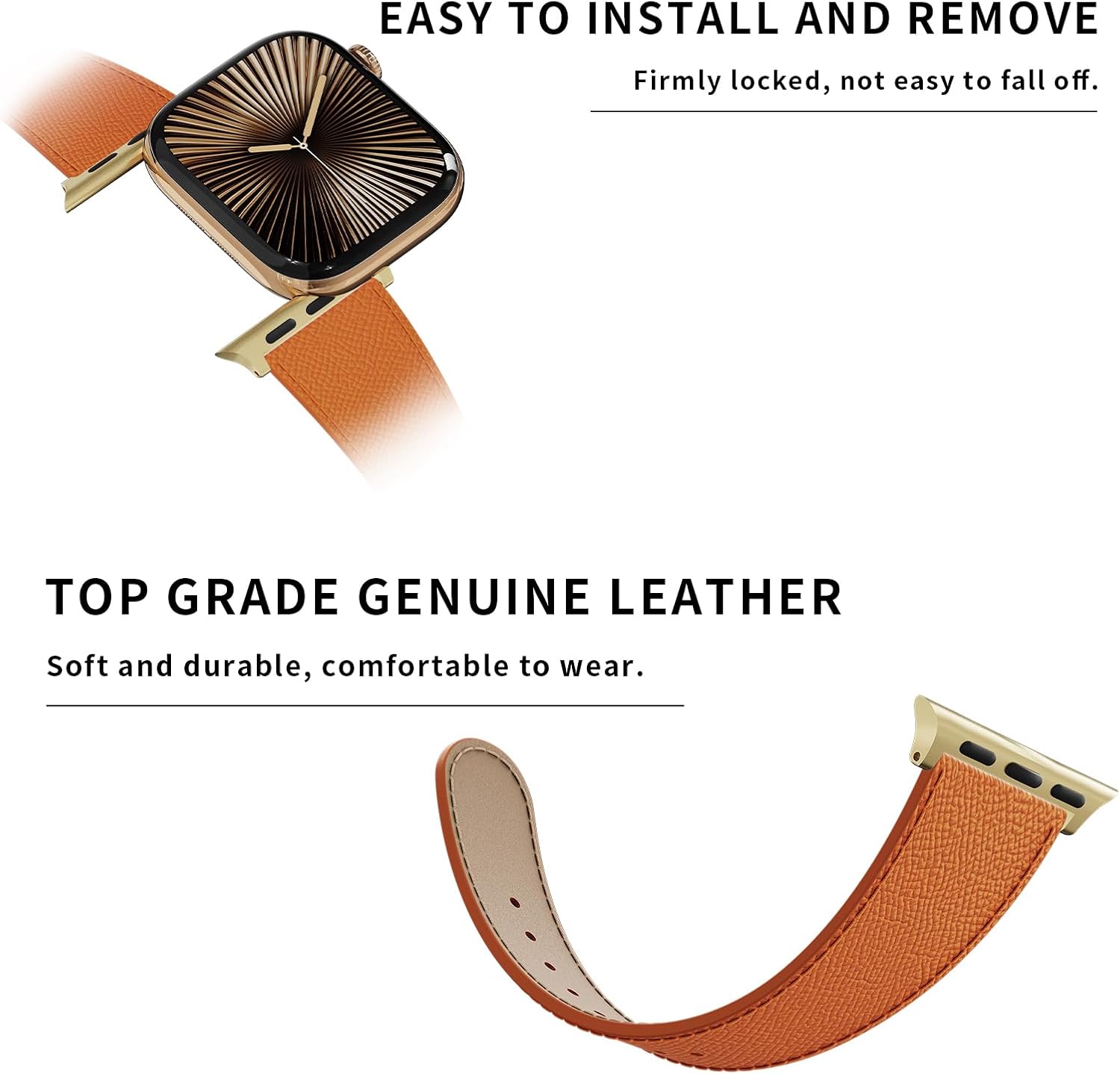 Detalle 2 de Tekvon leather watch strap 165 mm