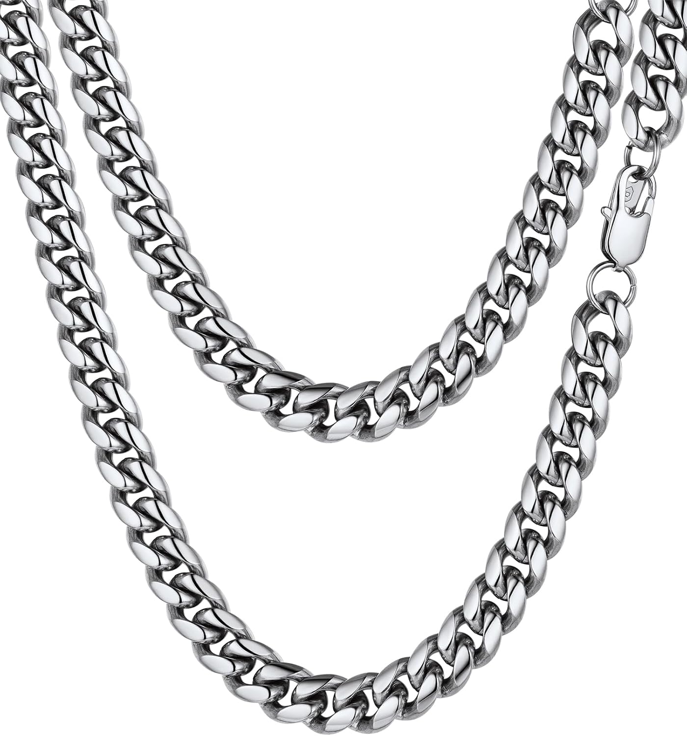 Detalle de Chaîne collier homme PROSTEEL maillons gourmette en acier inoxydable/plaque or noir – largeurs 4,8 à 14 mm