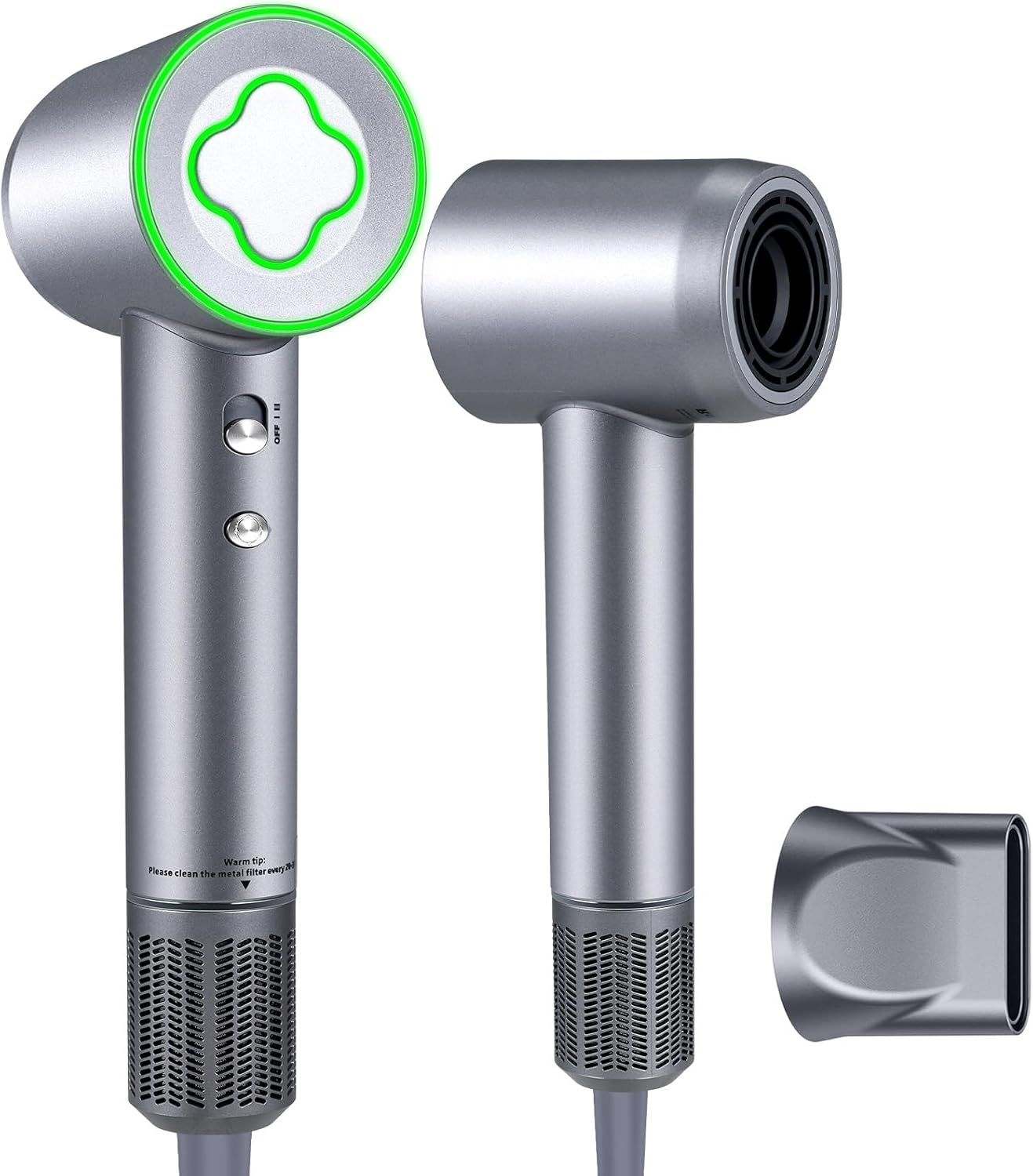 Detalle de ZCYLPT Hair Dryer — 1600W, 110,000 RPM Brushless Motor, 200 Million Negative Ions, Low-Noise Travel Model