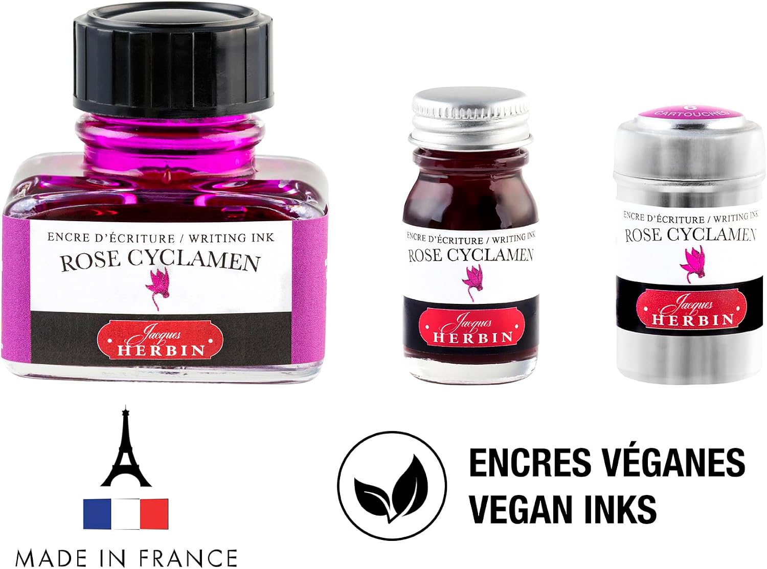 Thumbnail 4 de Jacques Herbin 13066T Rose Cyclamen Ink — 30 ml for Fountain and Roller Pens