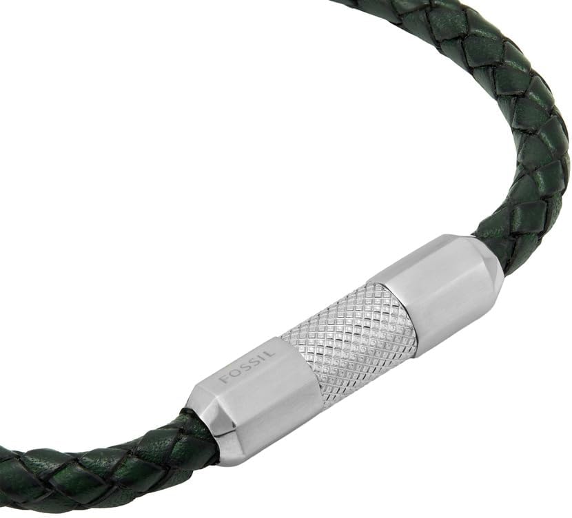 Thumbnail 3 de Fossil bracciale da uomo in pelle o acciaio inossidabile con chiusura regolabile