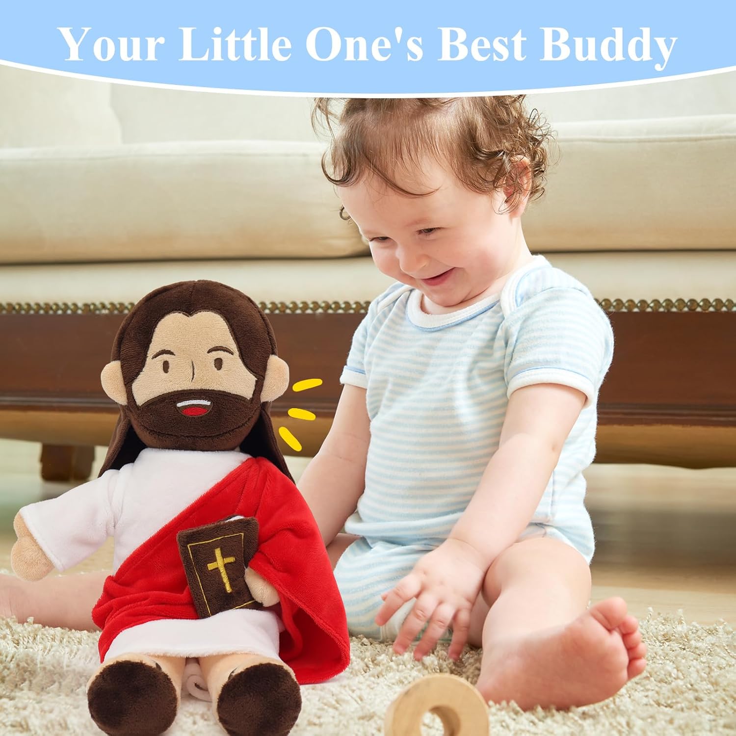 Thumbnail 6 de Yelakey 13.4-inch Talking Jesus Plush Toy with 20 Bible Verses and 3 Bible Songs