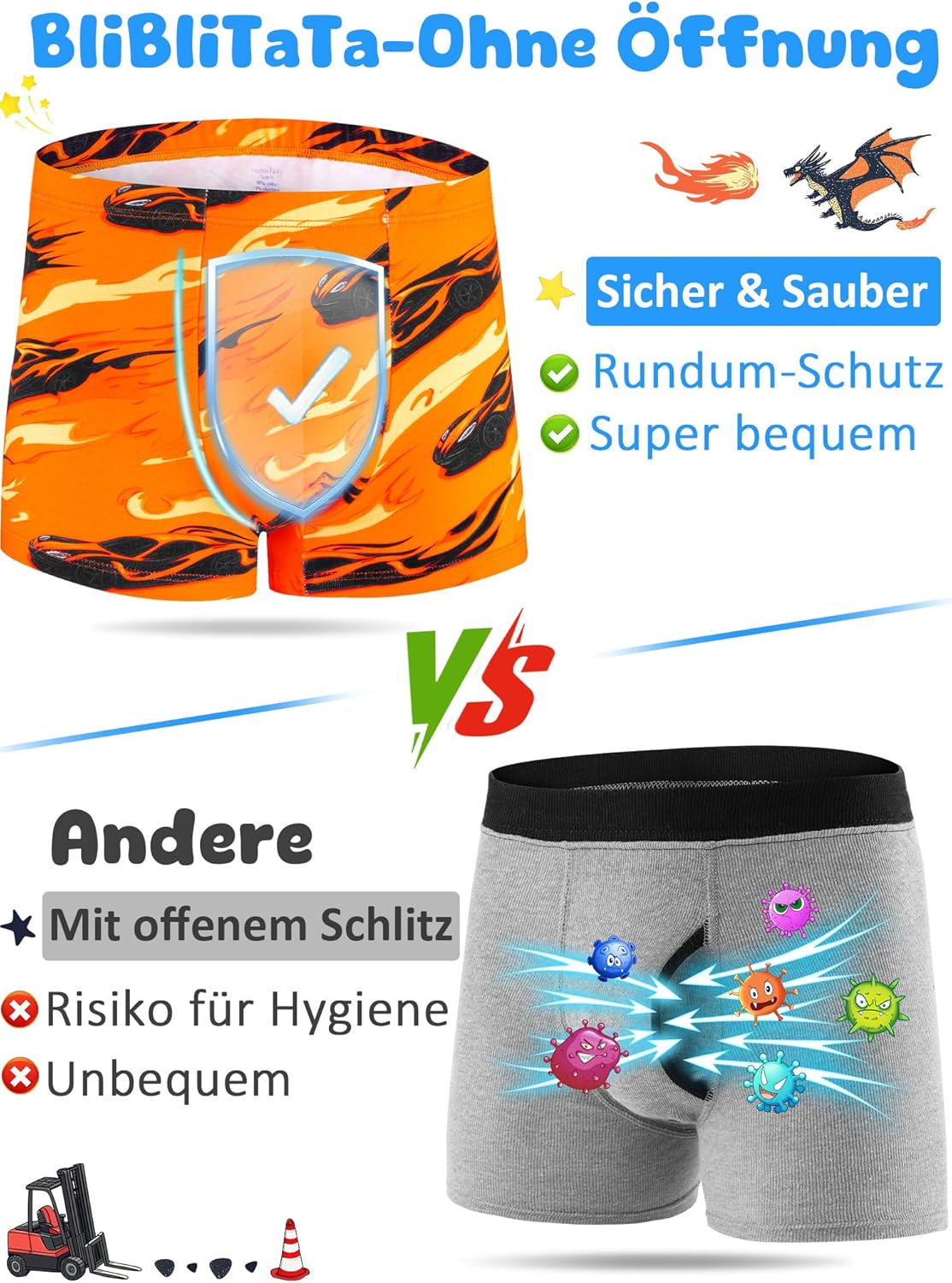 Thumbnail 5 de BliBliTaTa Jungen Boxershorts im 6er-Set – weiche, nahtlose Baumwoll-Unterwäsche für Kleinkinder & Kinder