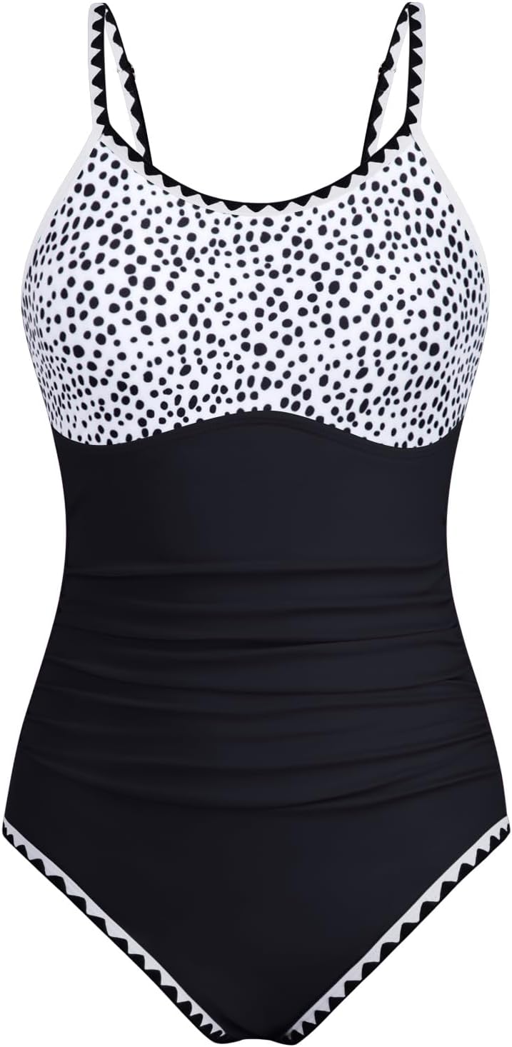 Thumbnail 3 de XiaoMoSha Girls One Piece Swimming Costume with Adjustable Straps – Colour Contrast Trim