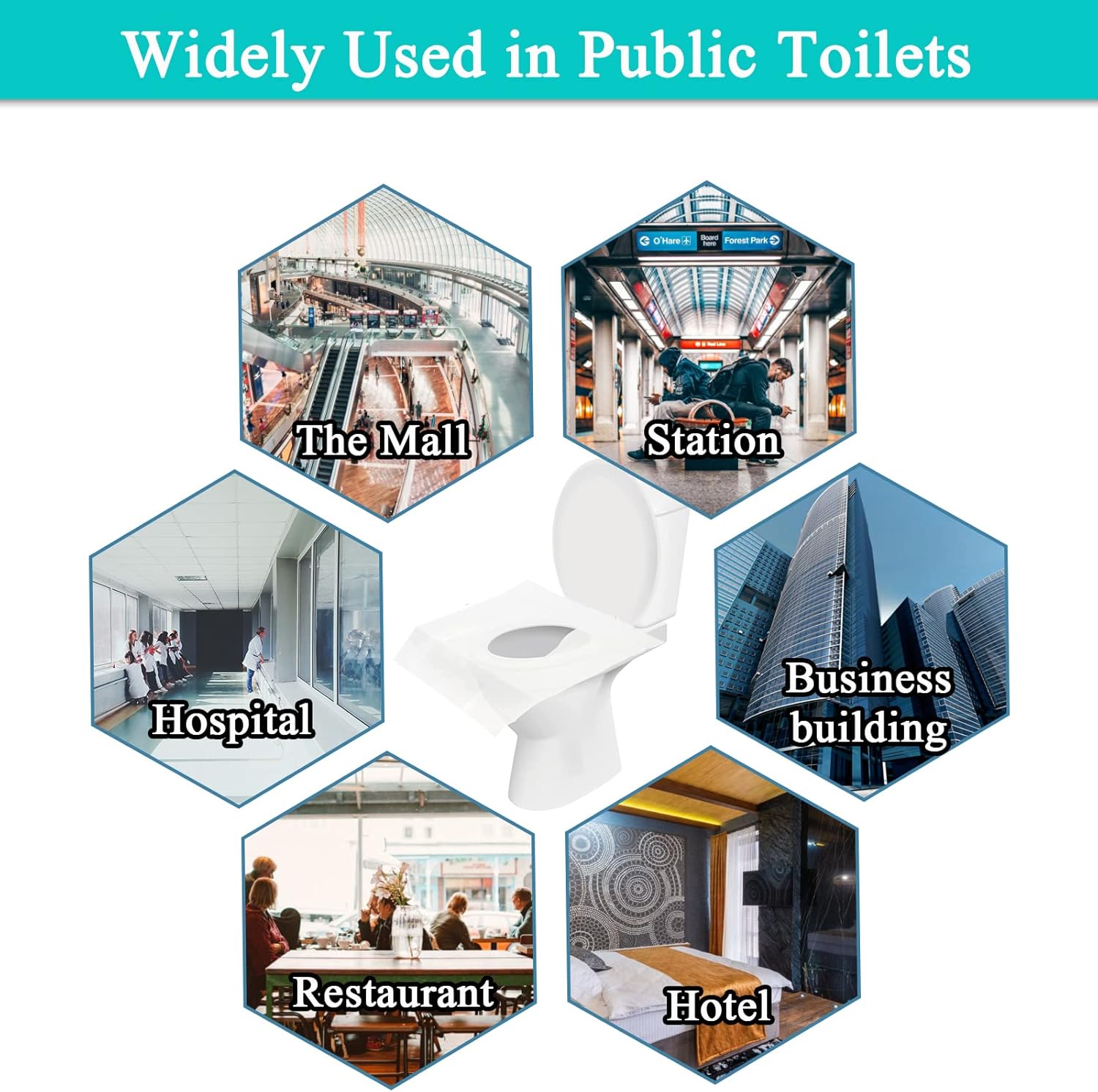 Thumbnail 3 de MAIYADUO 60PCS Disposable Toilet Seat Covers – Portable, Flushable Hygiene for Public Restrooms