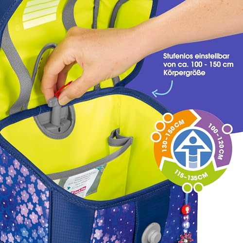 Detalle de Step by Step Cloud Schulranzen-Set Butterfly Maja – 19 L, 5-teilig, ergonomischer Tornister, höhenverstellbar mit Hüftgurt