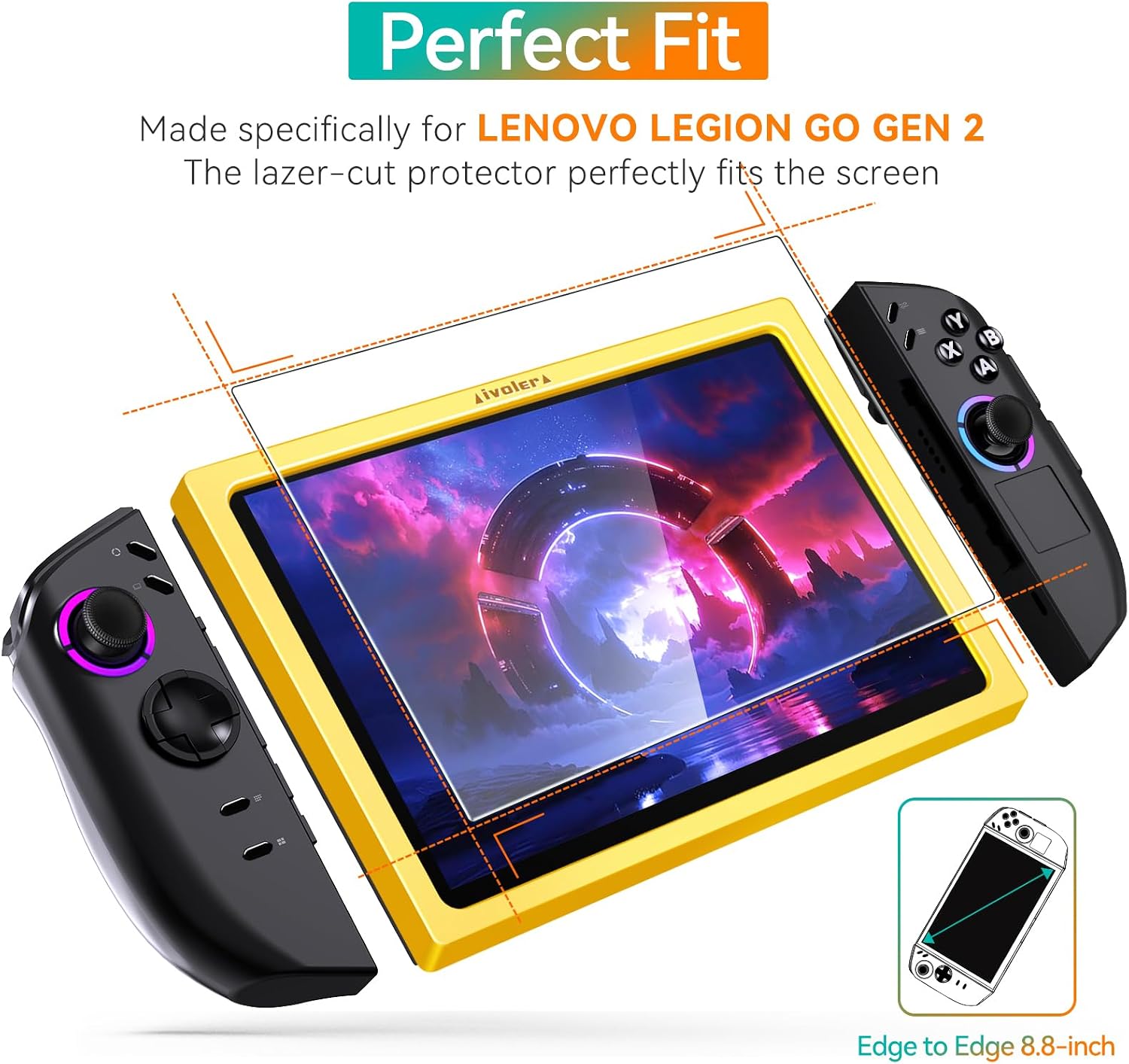 Detalle 2 de ivoler Lenovo Legion Go Gen 2 Screen Protector, 9H Tempered Glass, 2-Pack