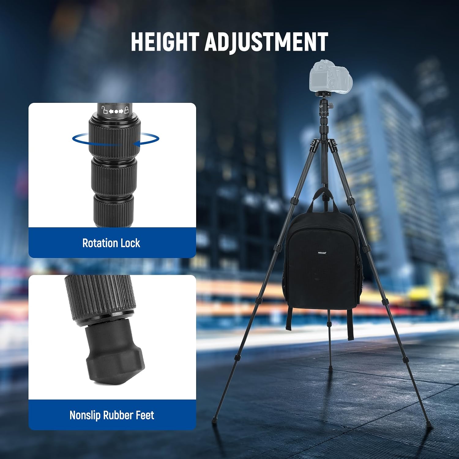 Detalle de NEEWER TP39 Carbon Fiber Tripod 65