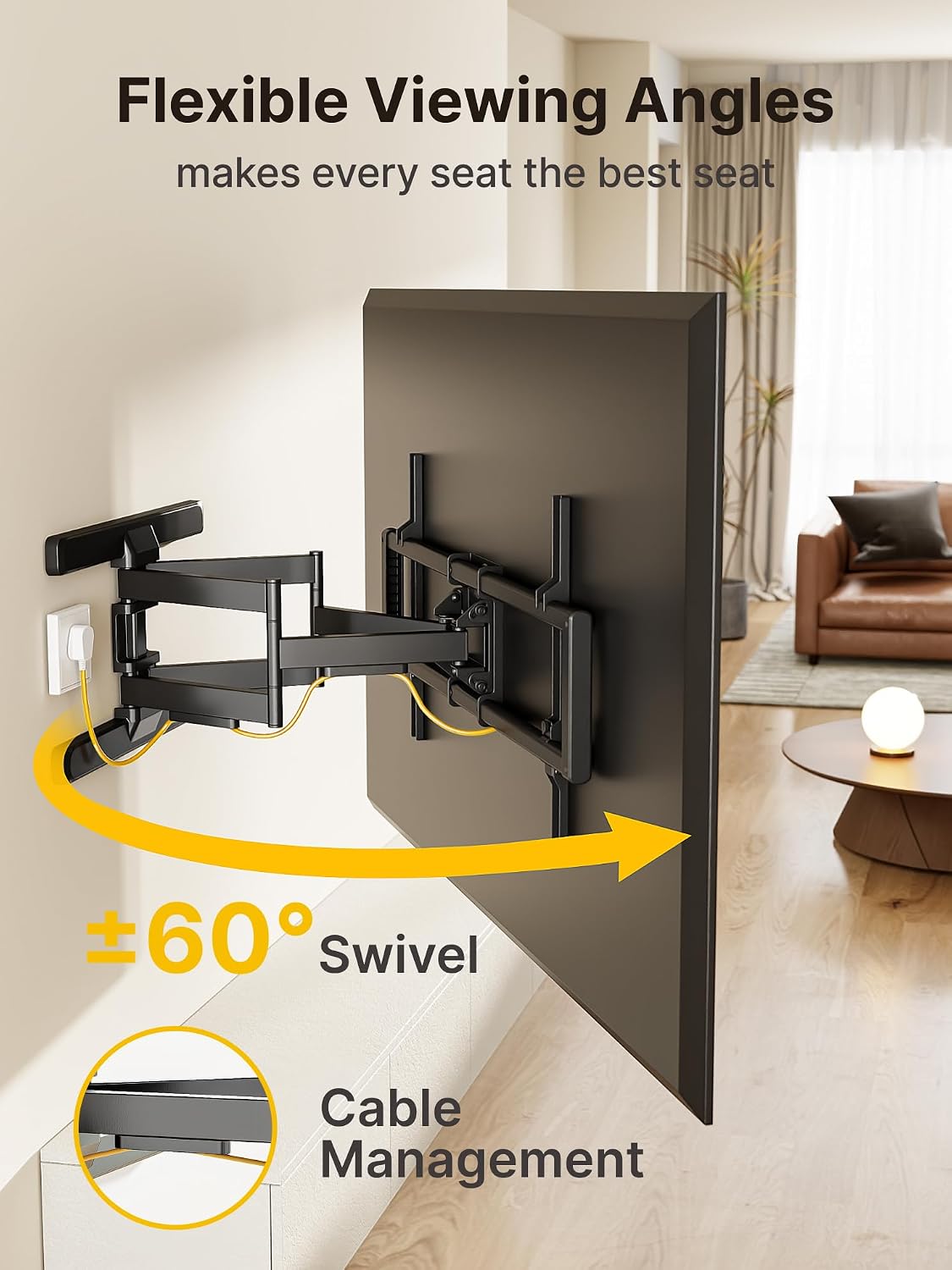 Detalle de monTEK TV wall bracket 43–95 inch, 60kg