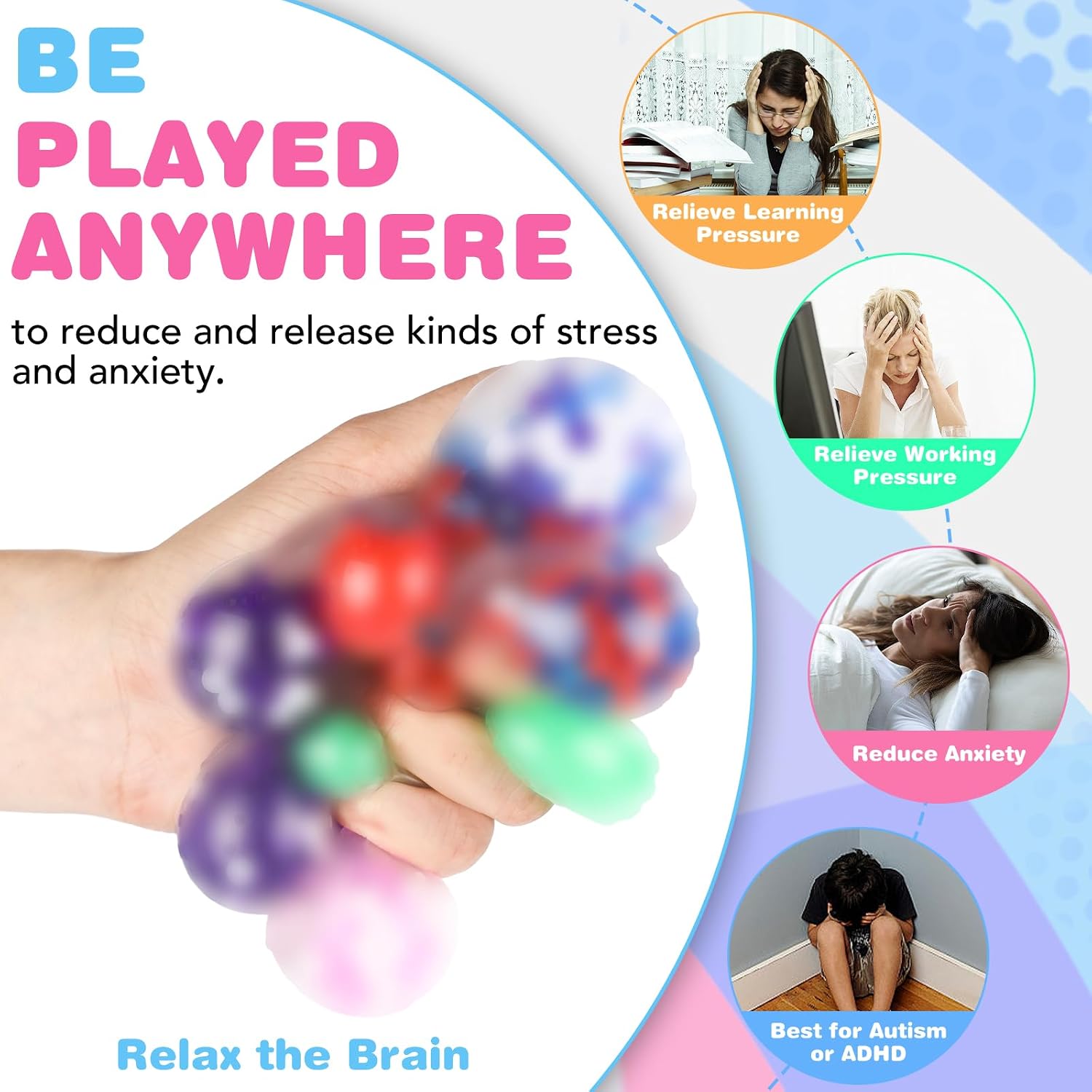 Thumbnail 5 de 54Pack Stress Balls: Bulk Fidget Squishies for Adults