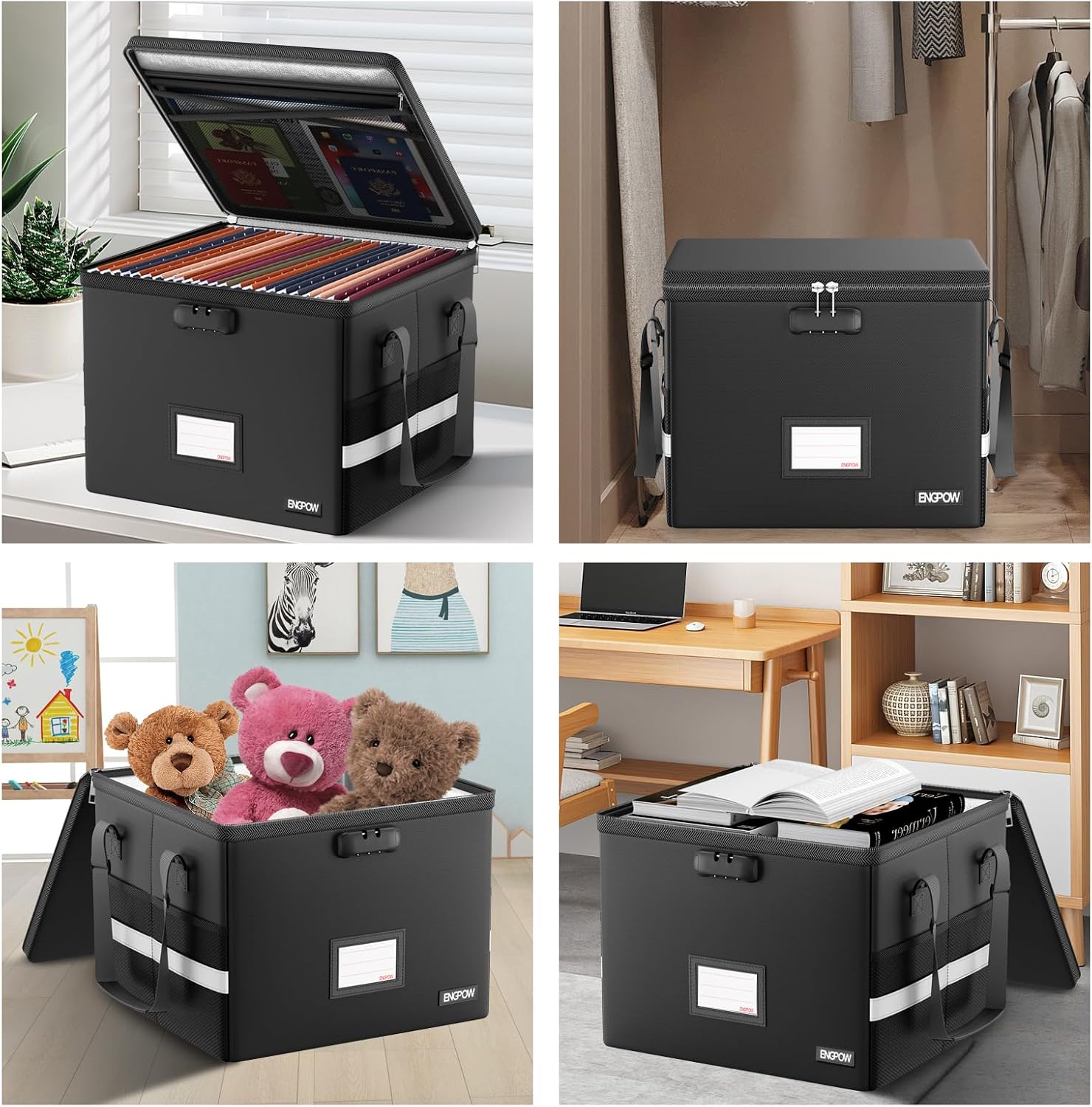 Thumbnail 6 de ENGPOW EG086 Fireproof Document Box, 36L Lockable Letter/Legal File Storage