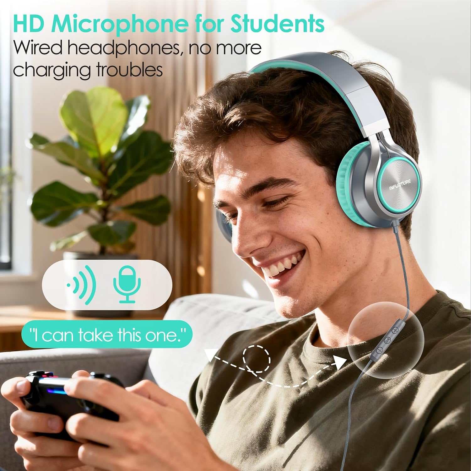 Thumbnail 3 de INFURTURE USB C Headphones with Mic