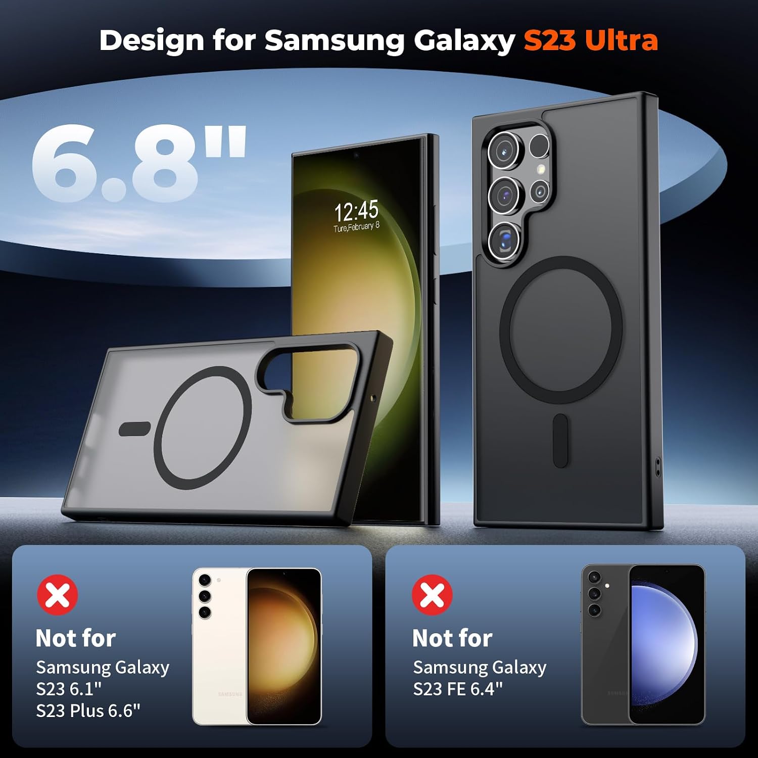 Detalle 2 de SUPFINE Samsung Galaxy S23 Ultra MagSafe case, black