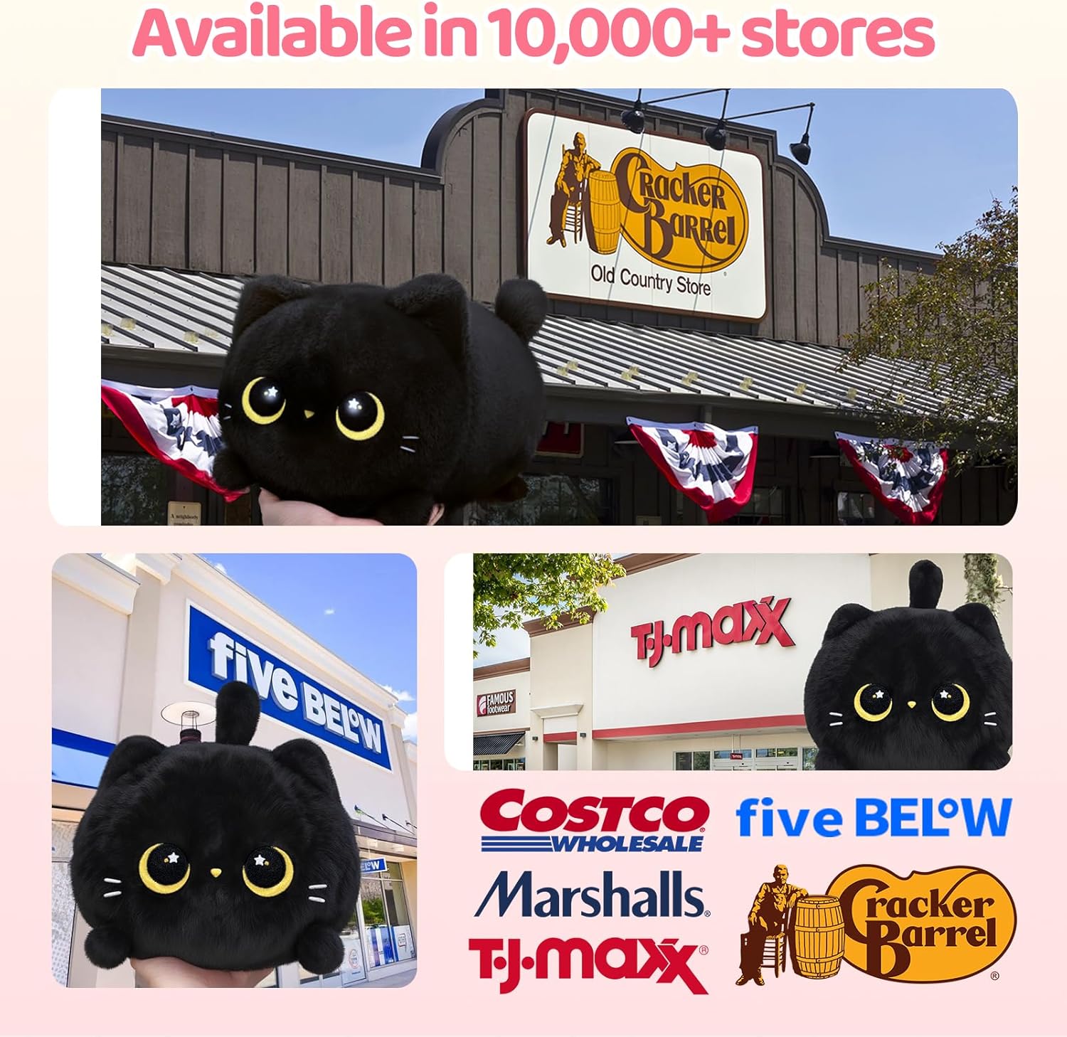 Thumbnail 5 de Mewaii peluche Chat Noir kawaii oreiller doux 20 cm – compagnon câlin pour enfants et adultes