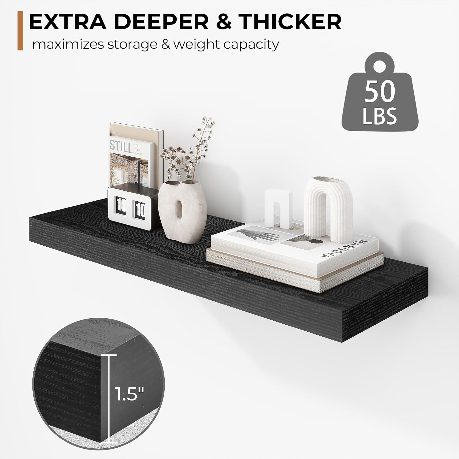 Detalle 2 de Fun Memories 24-Inch Floating Shelves 2-Pack